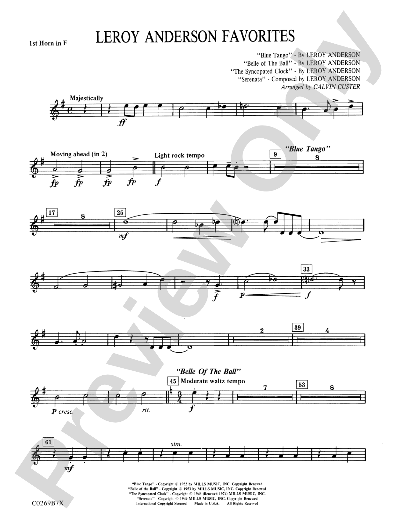 Leroy Anderson Favorites: 1st F Horn
