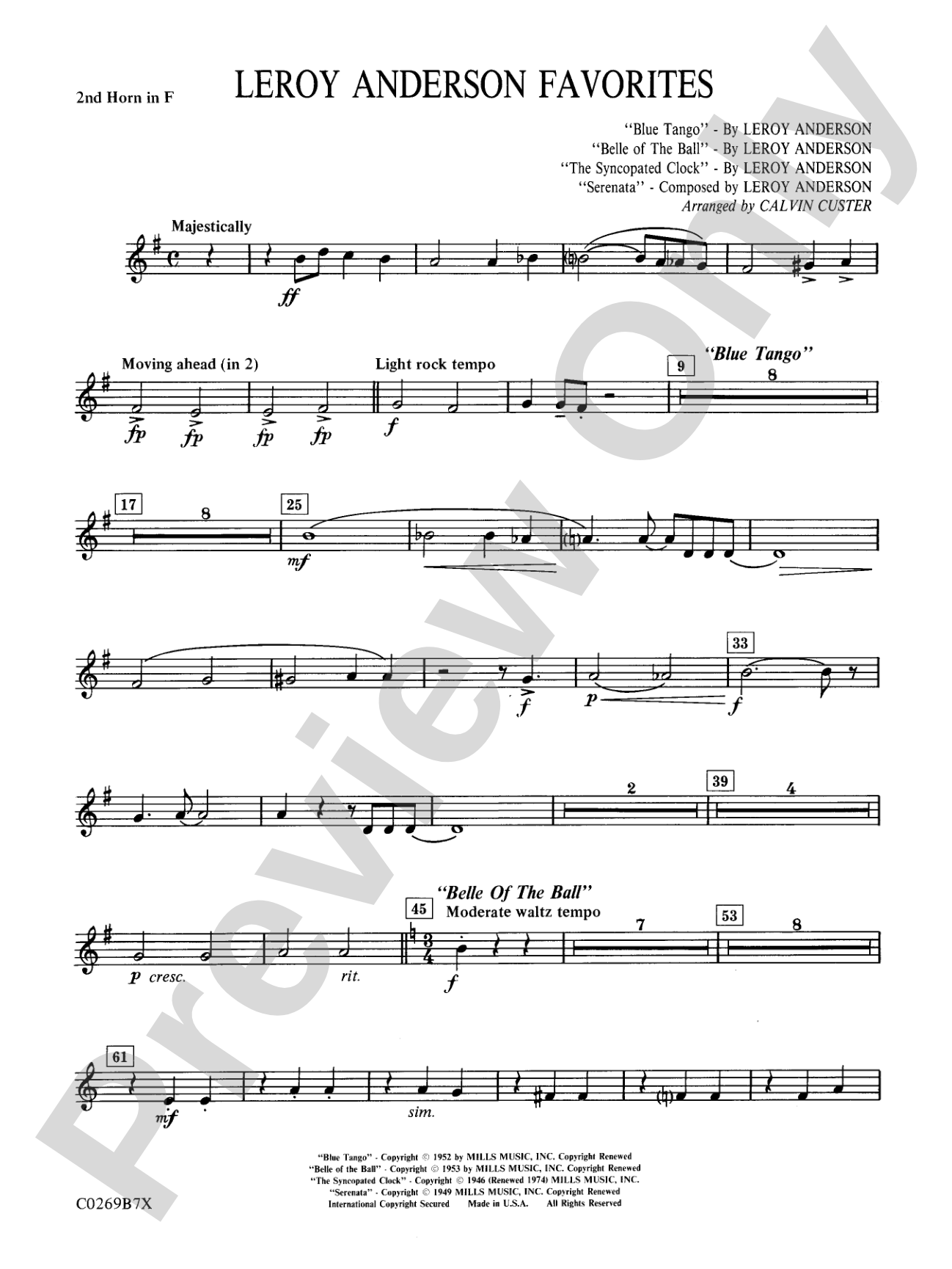 Leroy Anderson Favorites: 2nd F Horn
