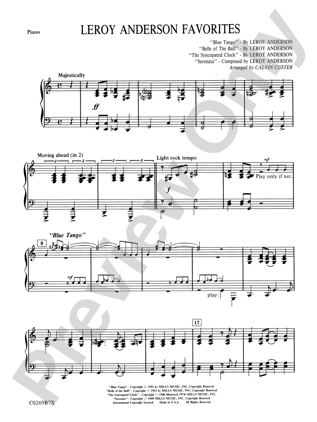 Leroy Anderson Favorites: Piano Accompaniment