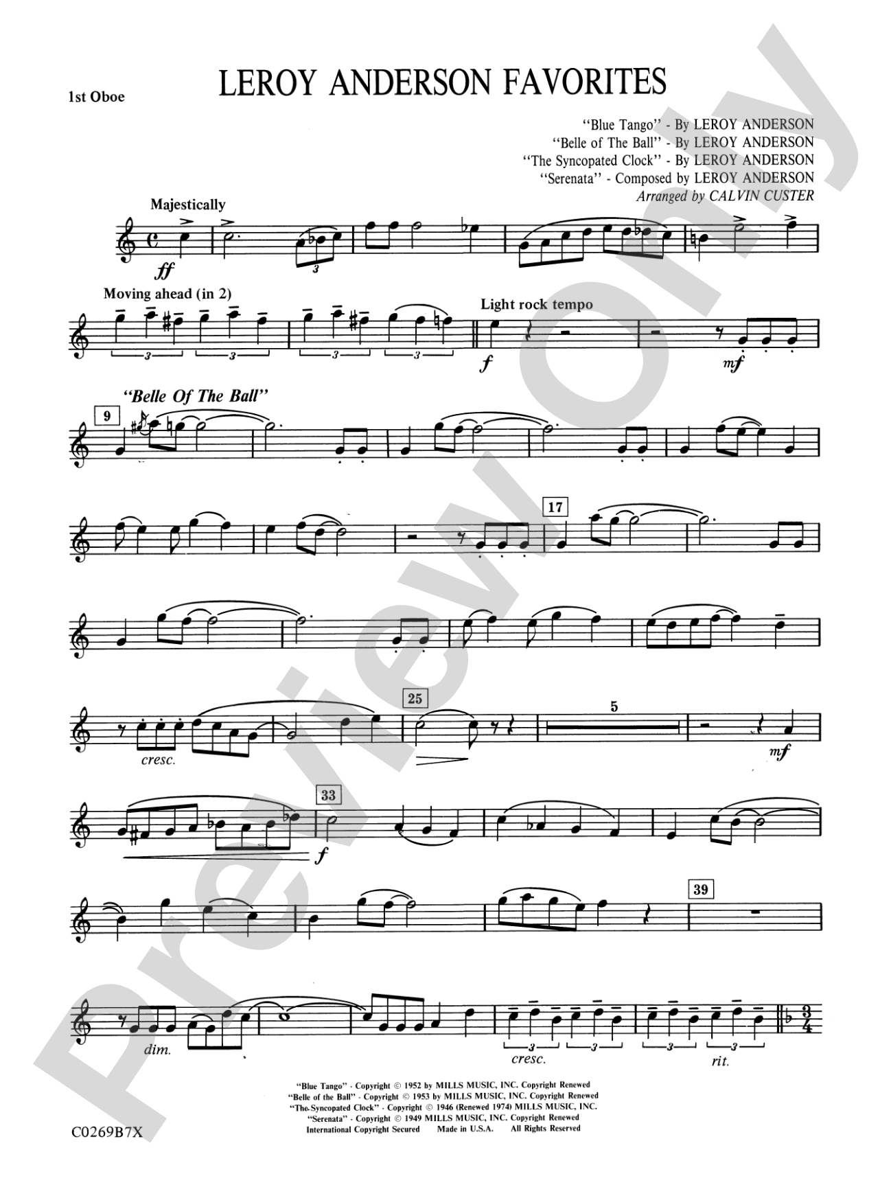 Leroy Anderson Favorites: Oboe