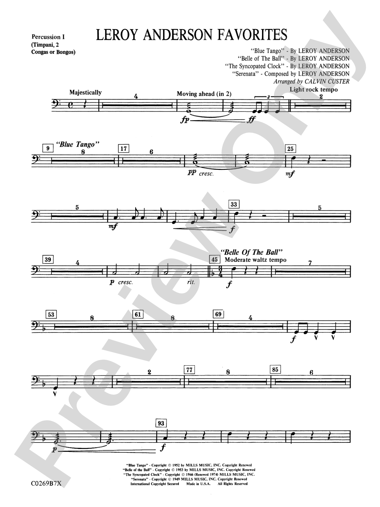 Leroy Anderson Favorites: 1st Percussion