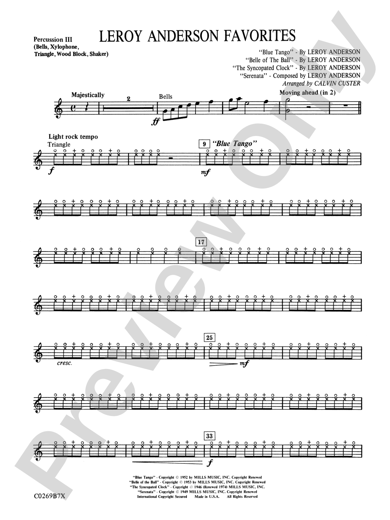 Leroy Anderson Favorites: 3rd Percussion