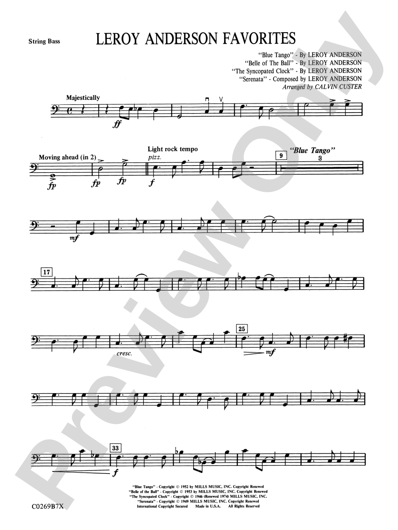 Leroy Anderson Favorites: String Bass