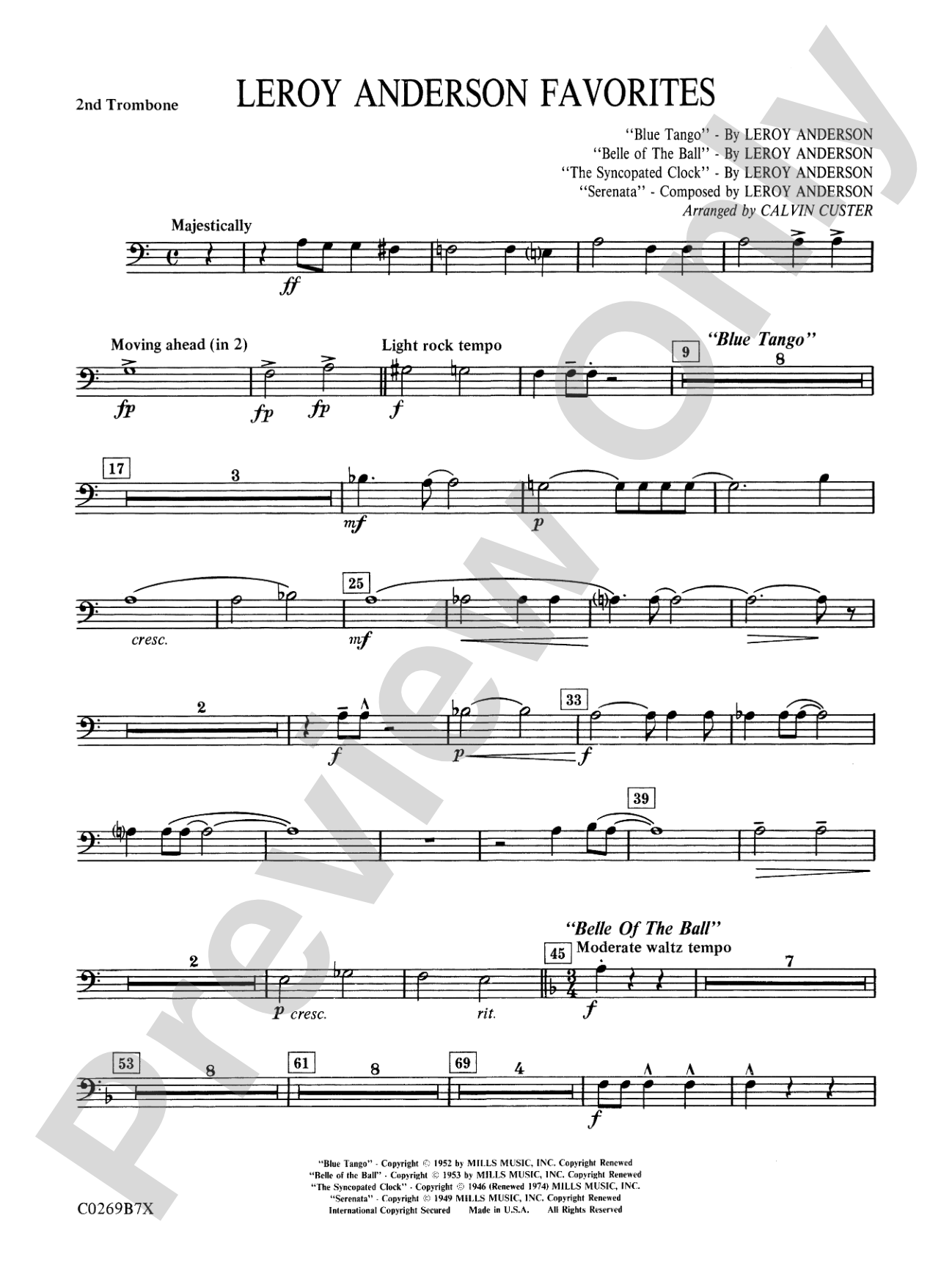 Leroy Anderson Favorites: 2nd Trombone