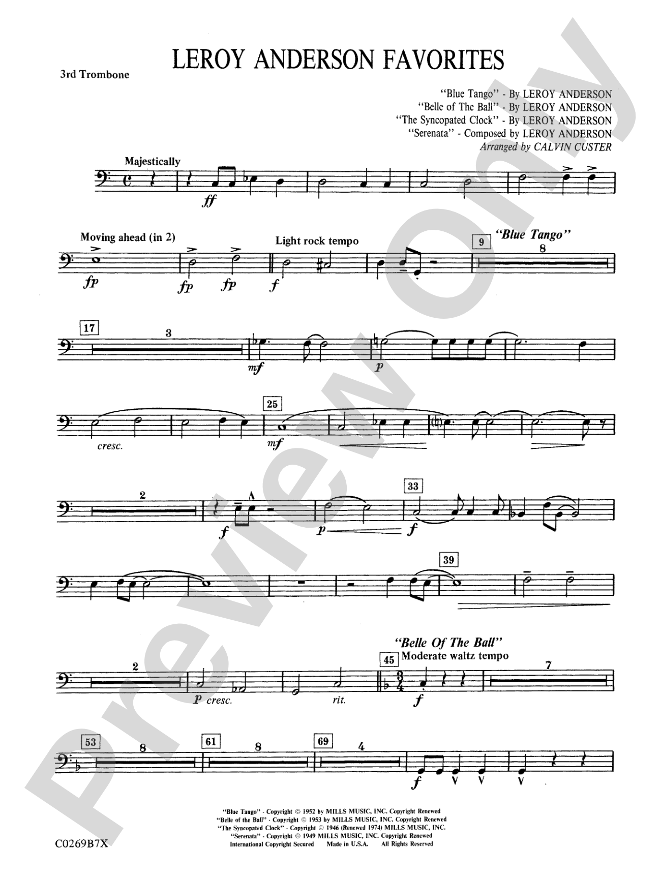Leroy Anderson Favorites: 3rd Trombone