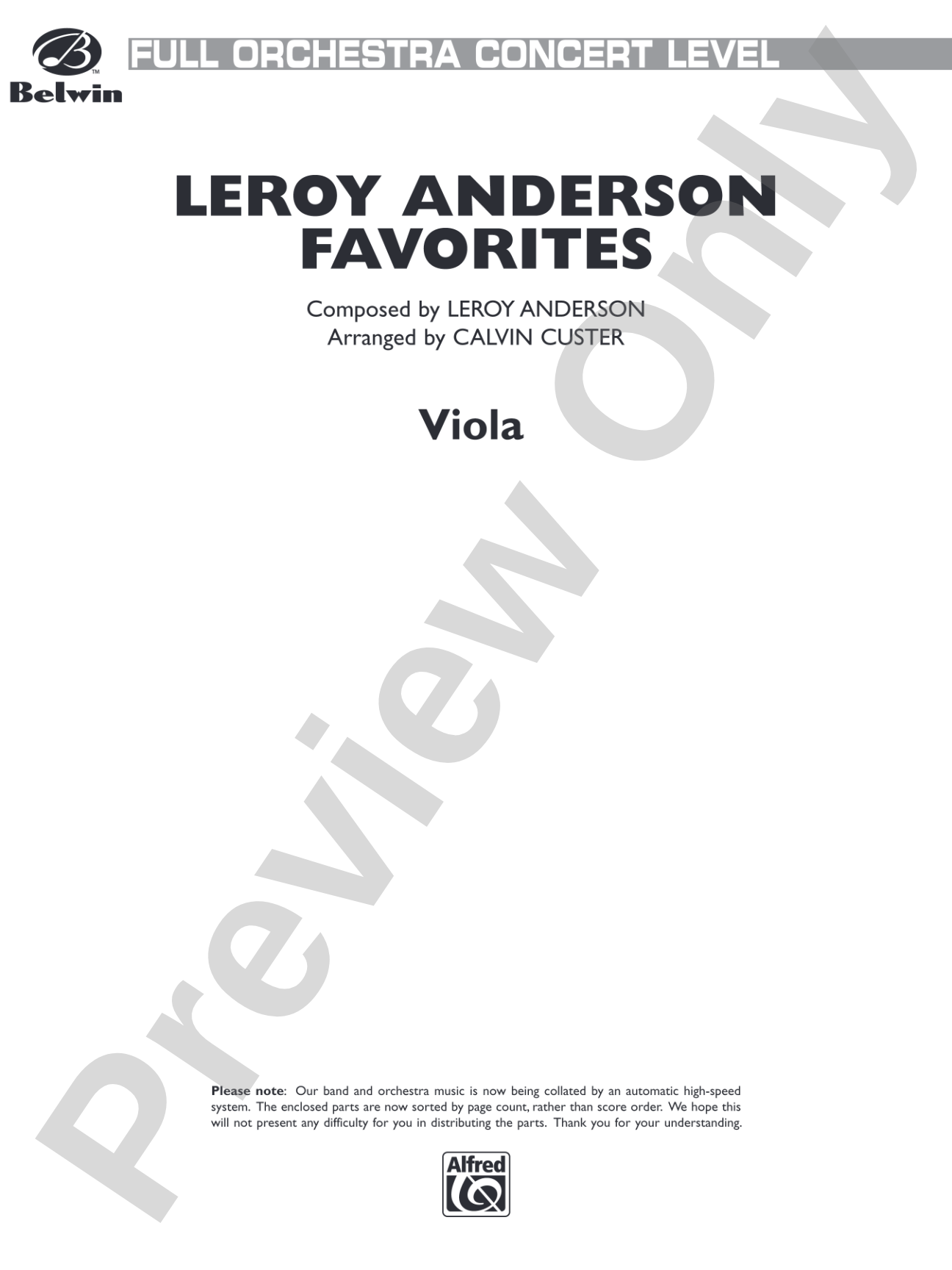 Leroy Anderson Favorites: Viola