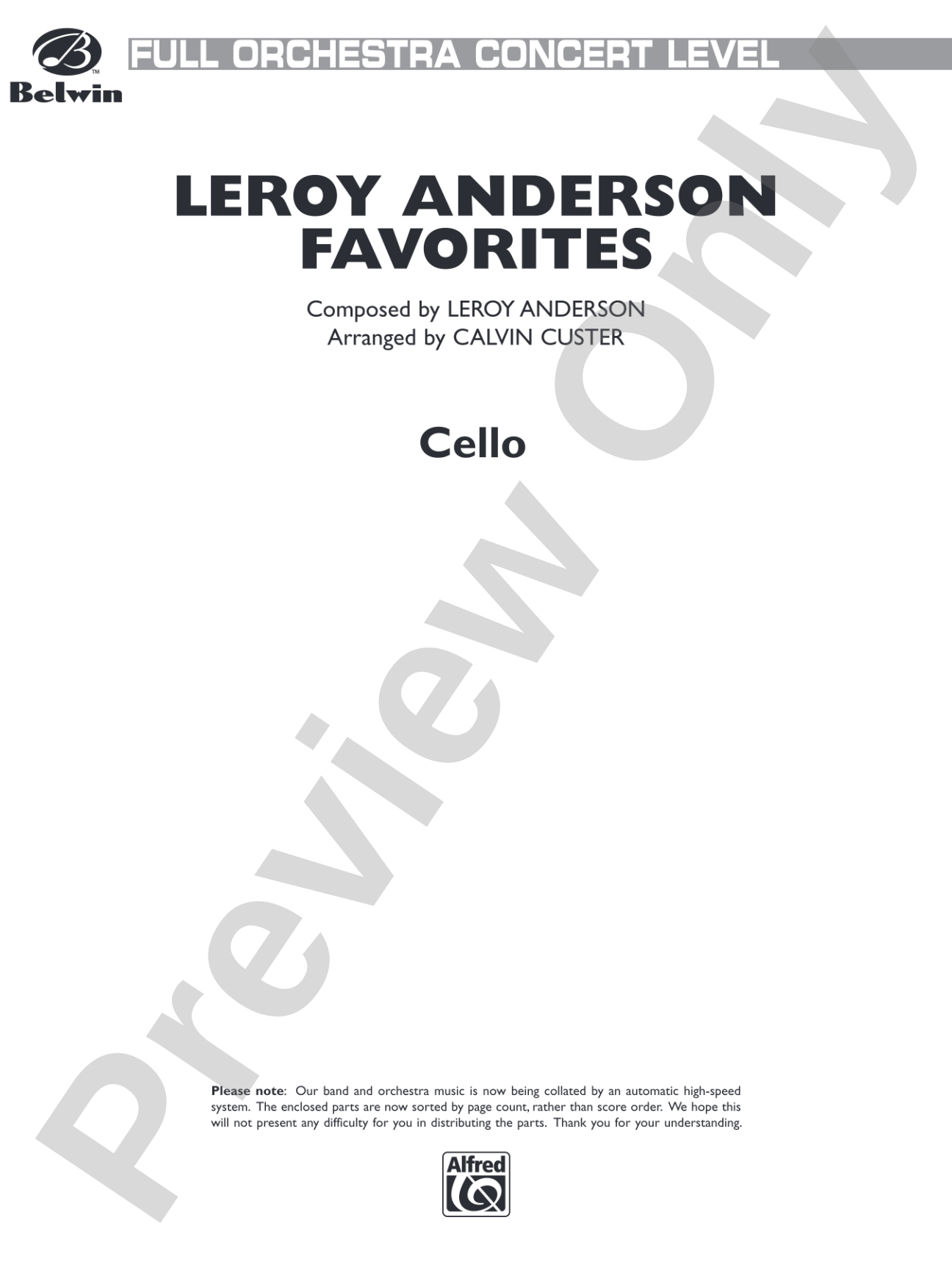 Leroy Anderson Favorites: Cello