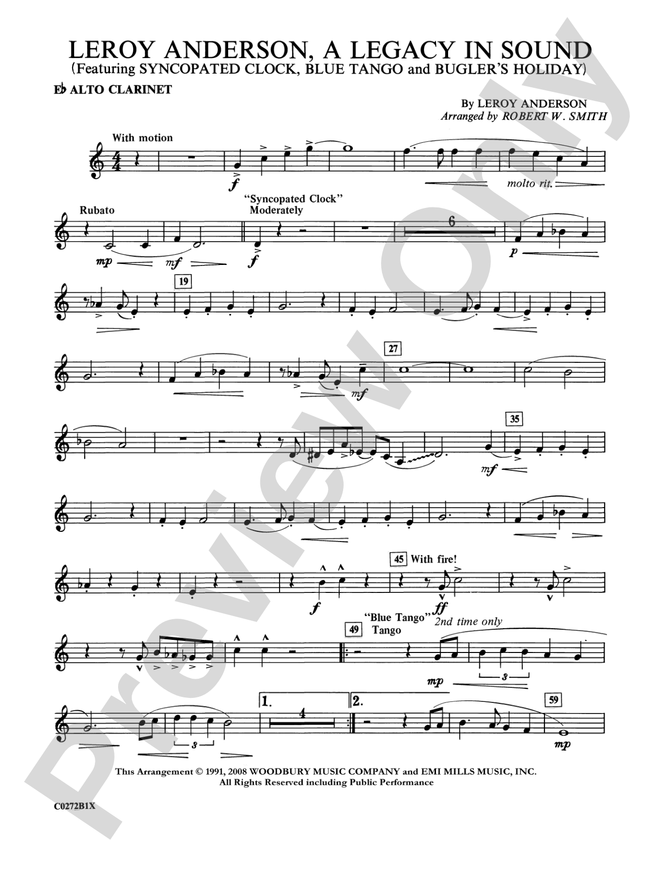 Leroy Anderson -- A Legacy in Sound: E-flat Alto Clarinet