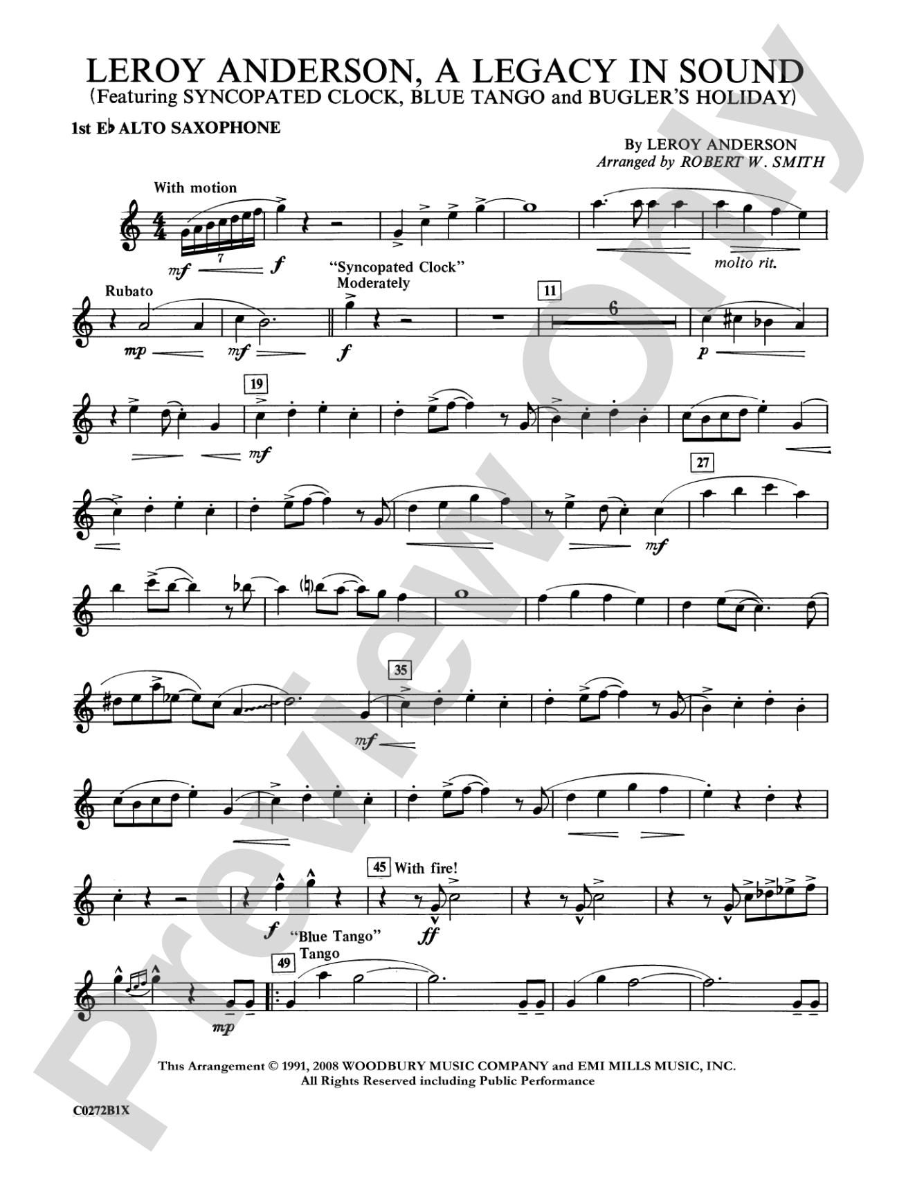 Leroy Anderson -- A Legacy in Sound: E-flat Alto Saxophone