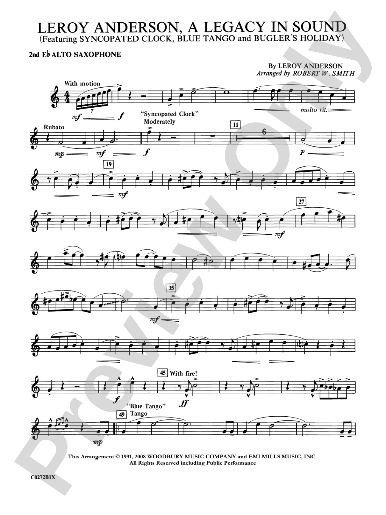 Leroy Anderson -- A Legacy in Sound: 2nd E-flat Alto Saxophone
