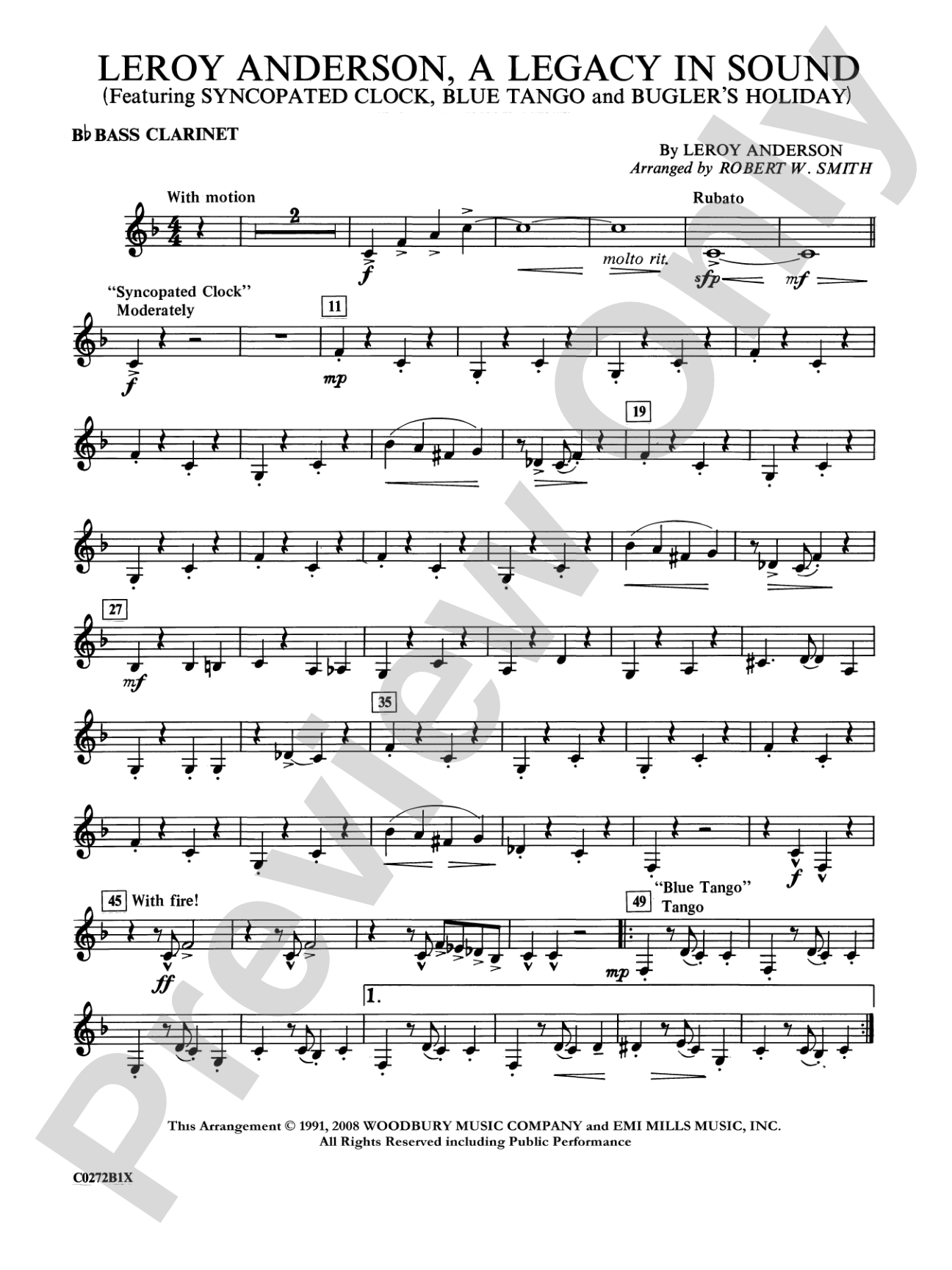 Leroy Anderson -- A Legacy in Sound: B-flat Bass Clarinet