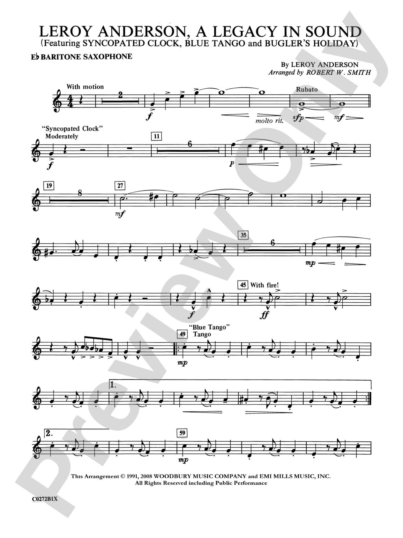 Leroy Anderson -- A Legacy in Sound: E-flat Baritone Saxophone