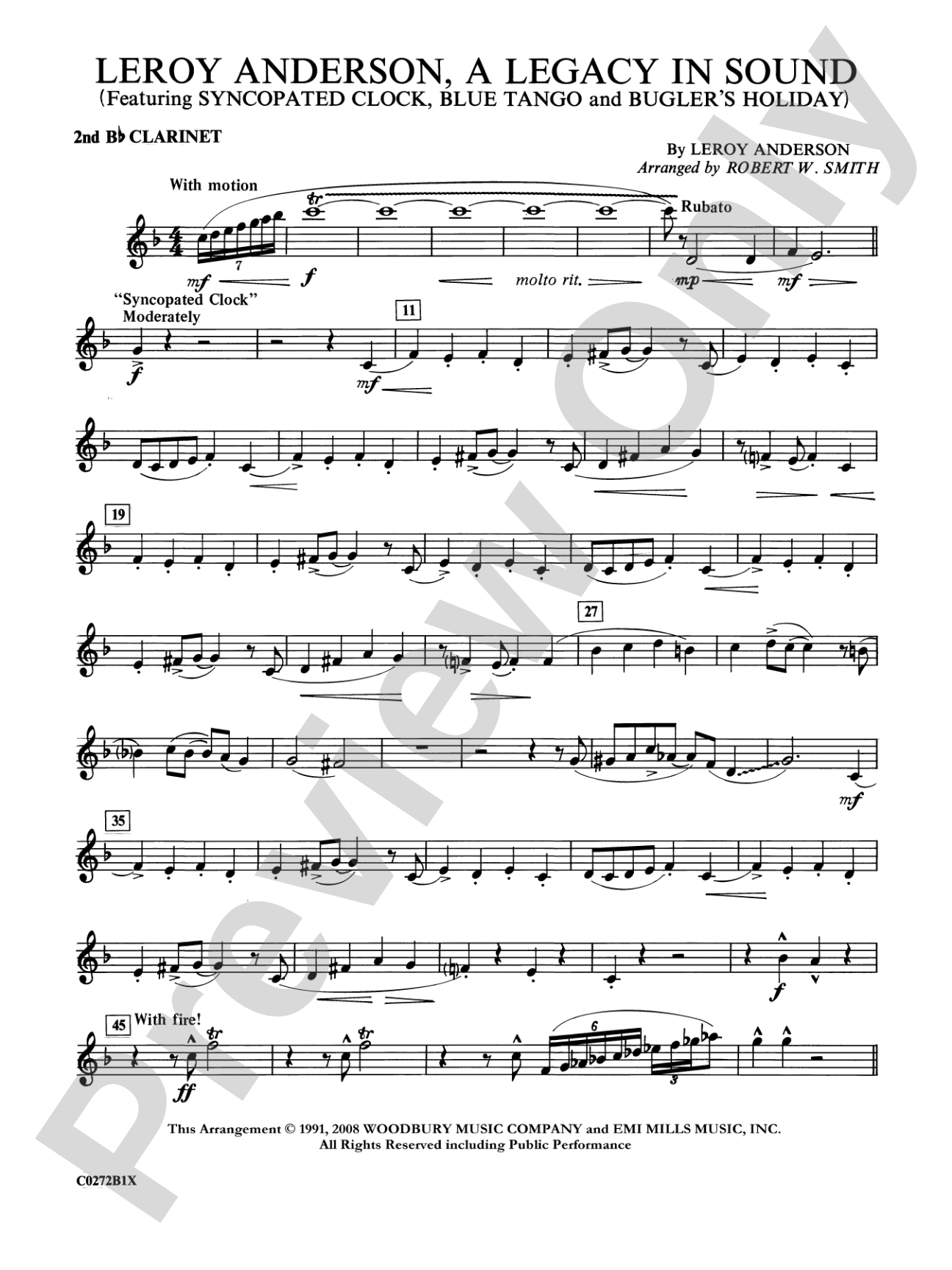 Leroy Anderson -- A Legacy in Sound: 2nd B-flat Clarinet