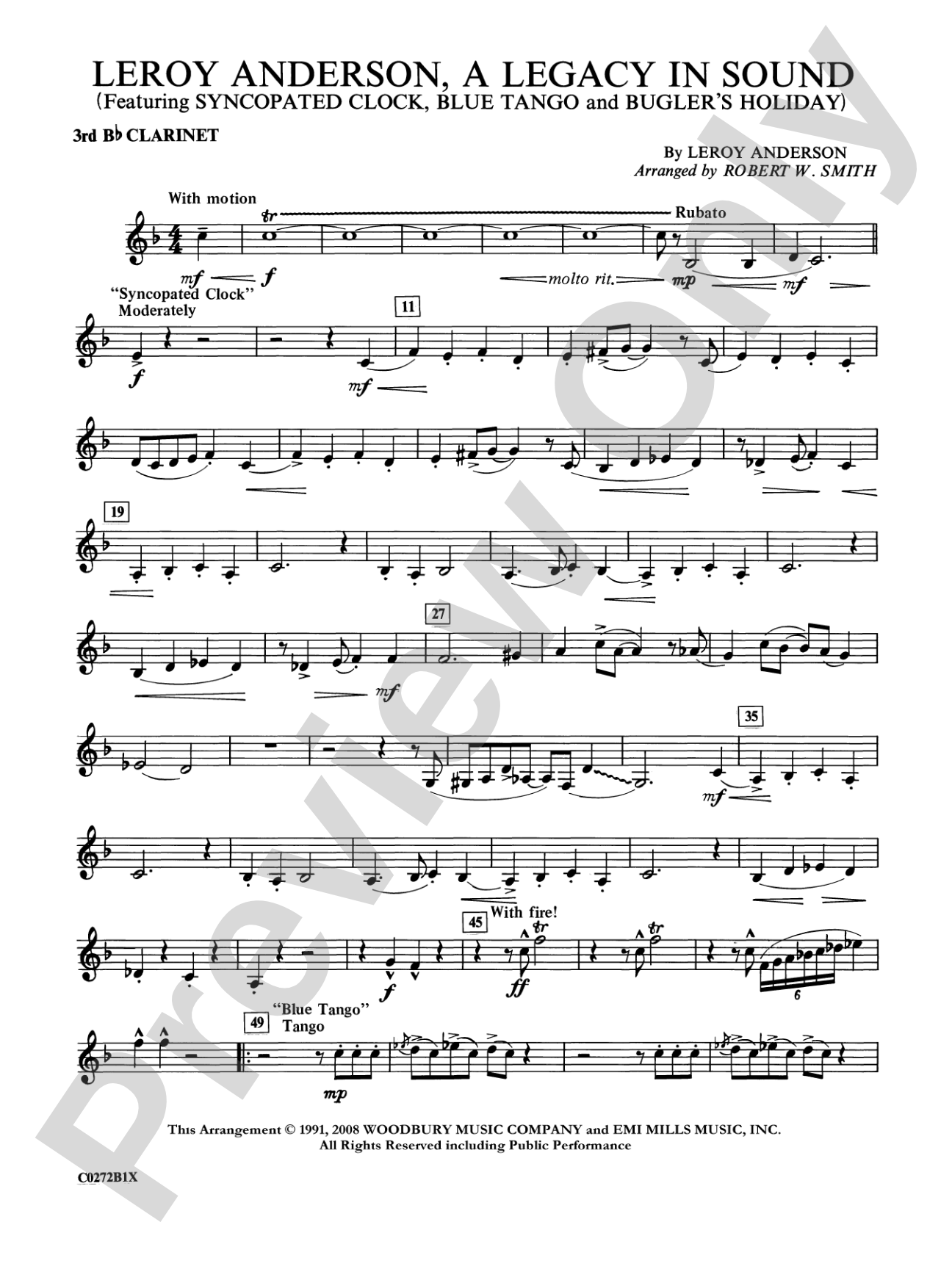 Leroy Anderson -- A Legacy in Sound: 3rd B-flat Clarinet