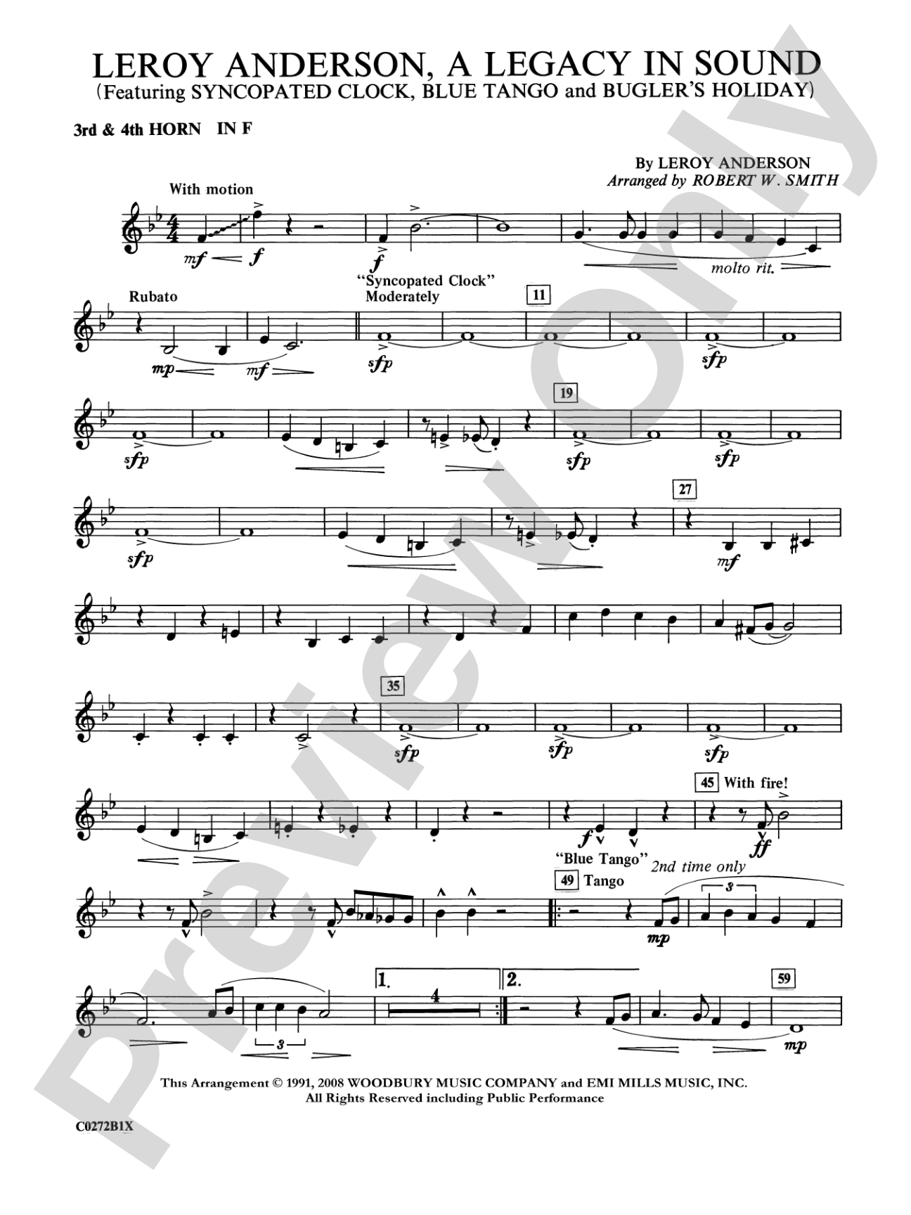 Leroy Anderson -- A Legacy in Sound: 3rd & 4th F Horns