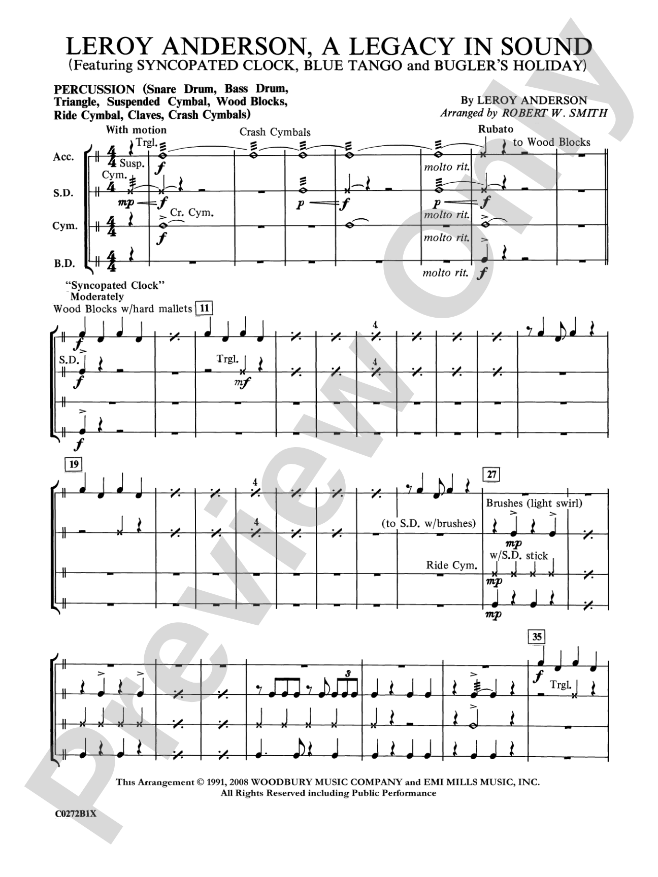 Leroy Anderson -- A Legacy in Sound: 1st Percussion