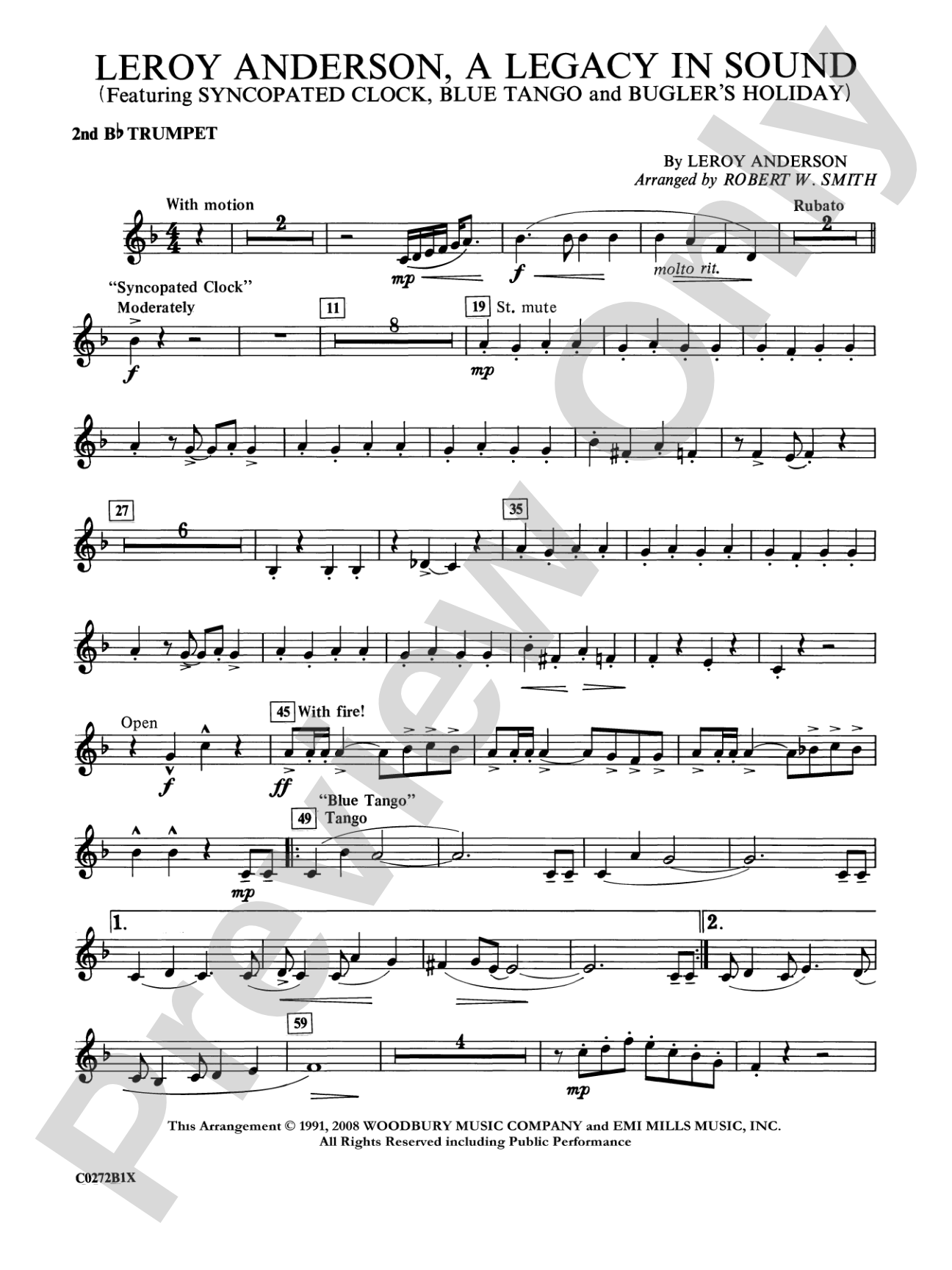 Leroy Anderson -- A Legacy in Sound: 2nd B-flat Trumpet