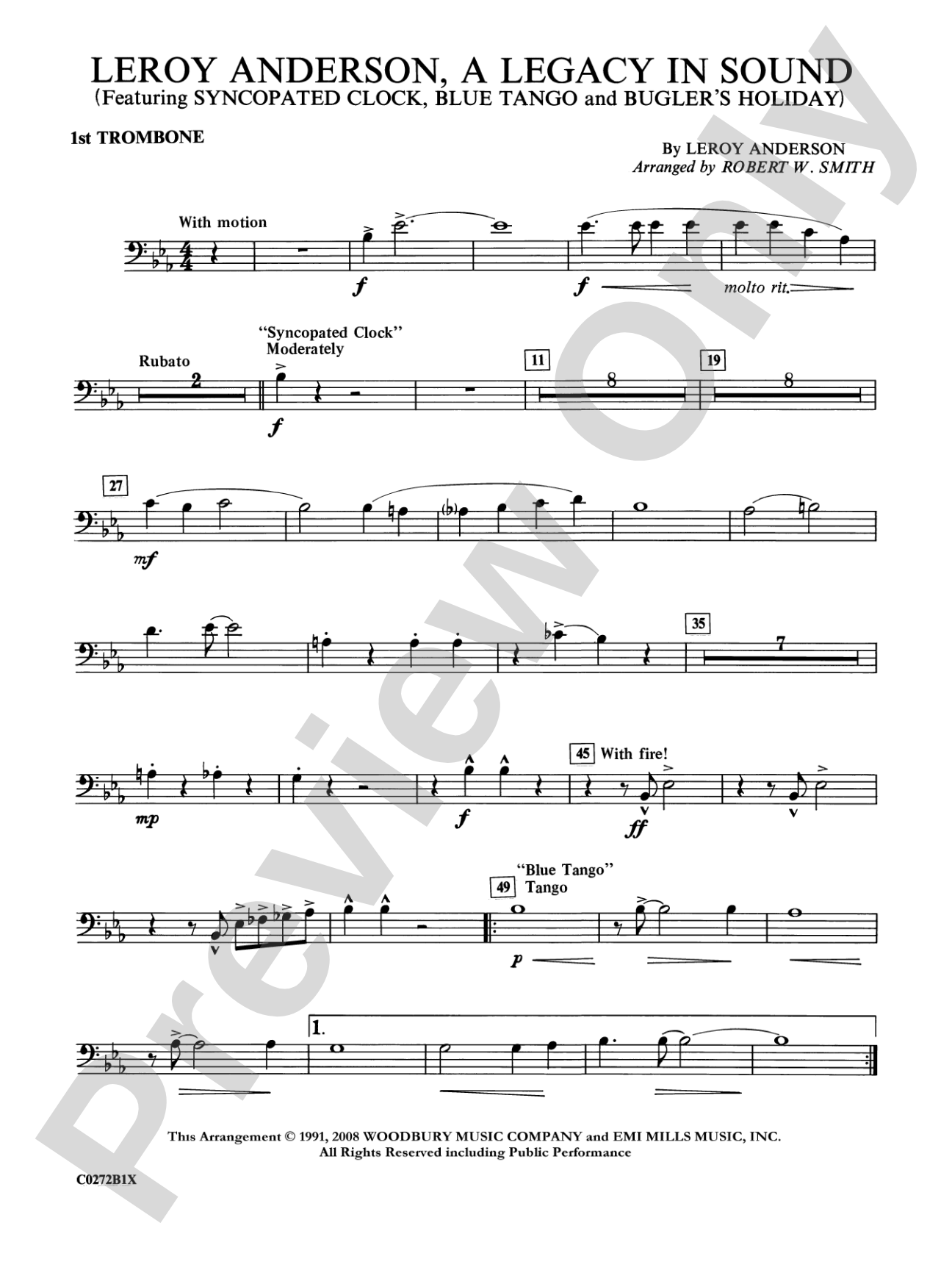 Leroy Anderson -- A Legacy in Sound: 1st Trombone