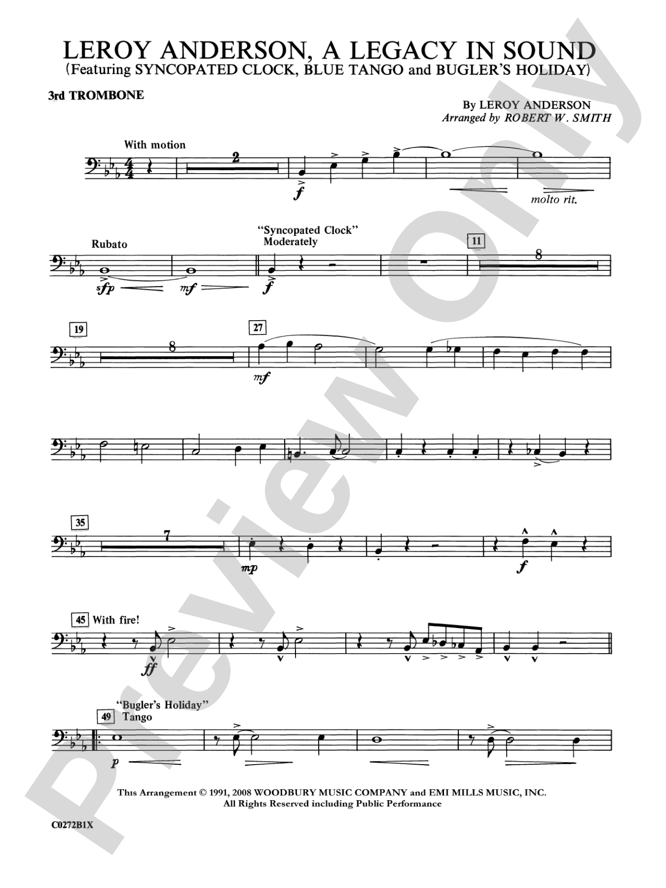 Leroy Anderson -- A Legacy in Sound: 3rd Trombone