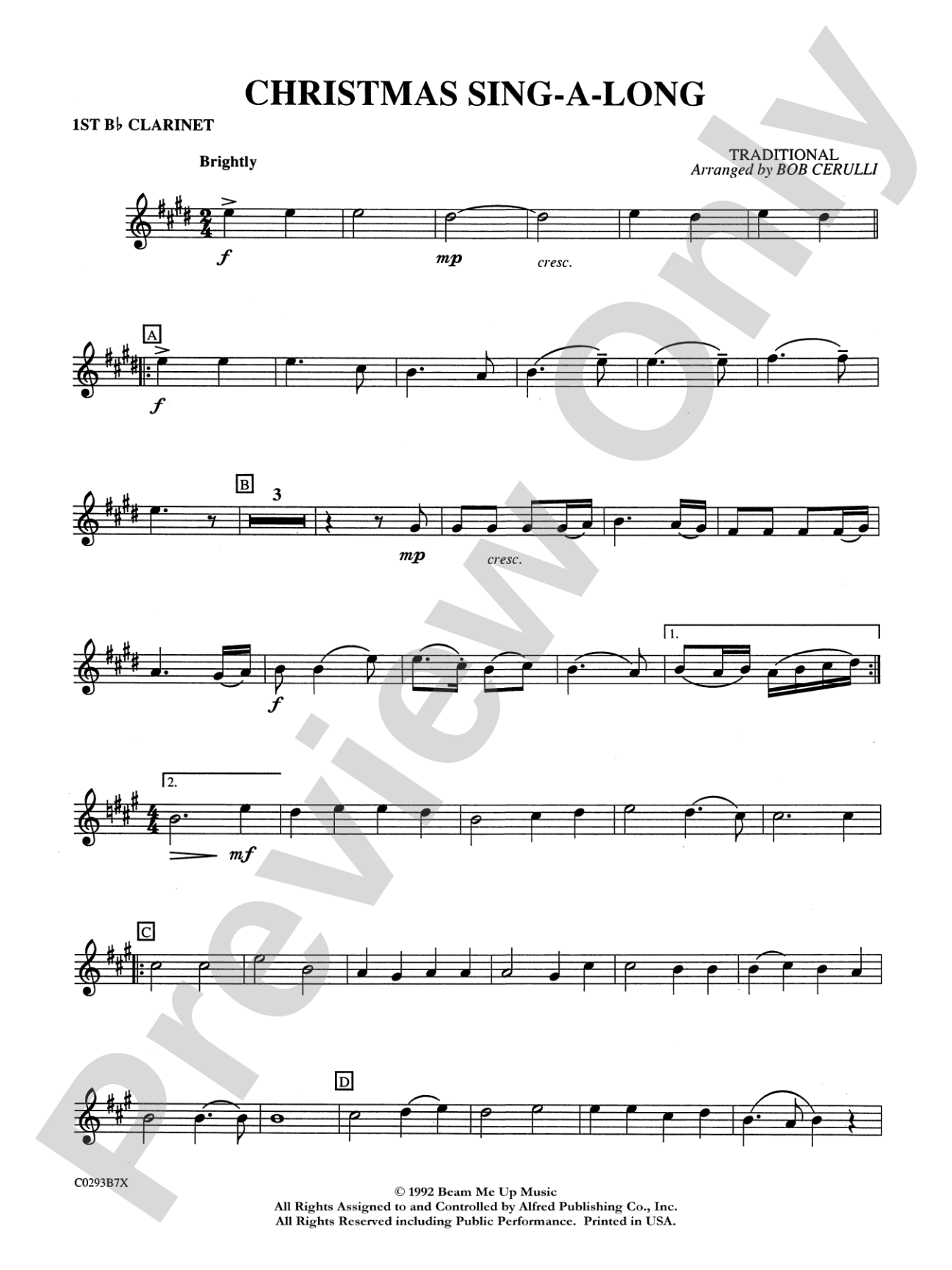 Christmas Sing-a-Long: 1st B-flat Clarinet