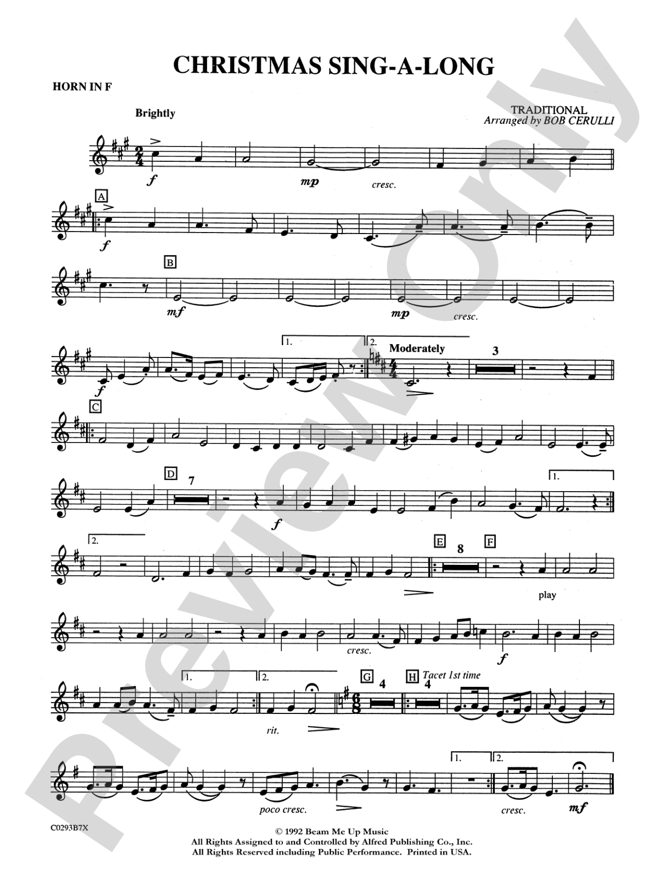 Christmas Sing-a-Long: 1st F Horn