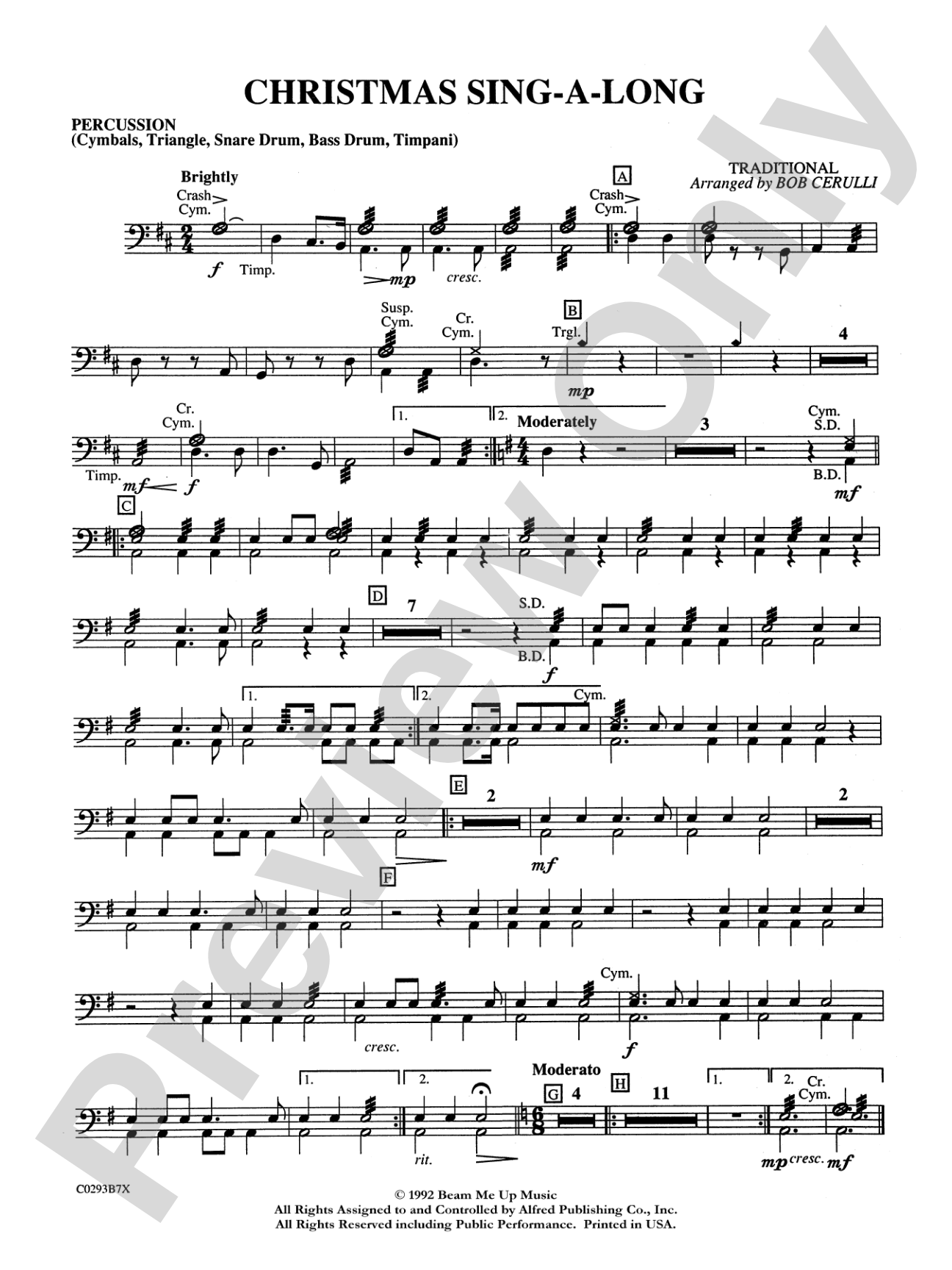 Christmas Sing-a-Long: 1st Percussion