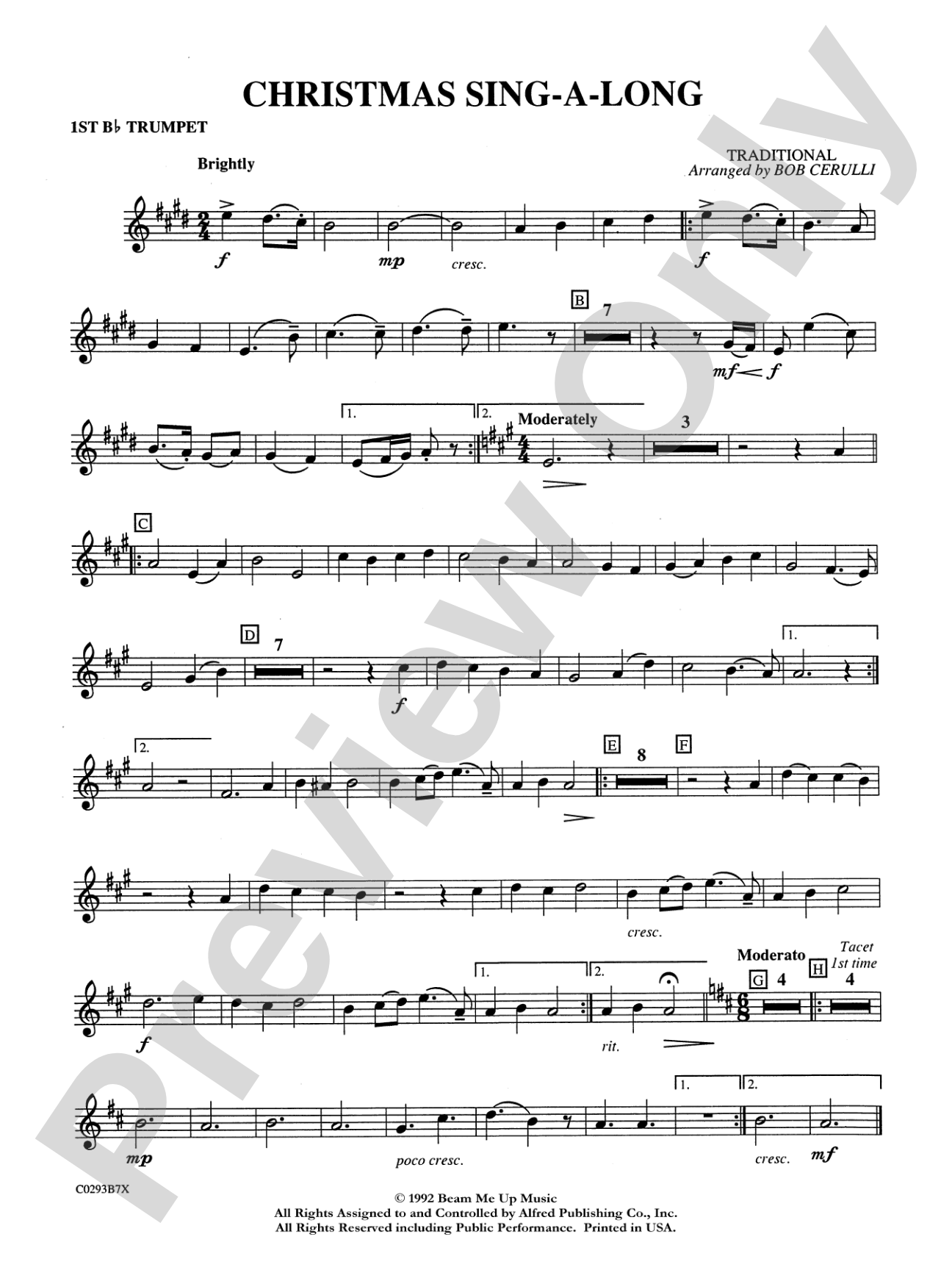 Christmas Sing-a-Long: 1st B-flat Trumpet
