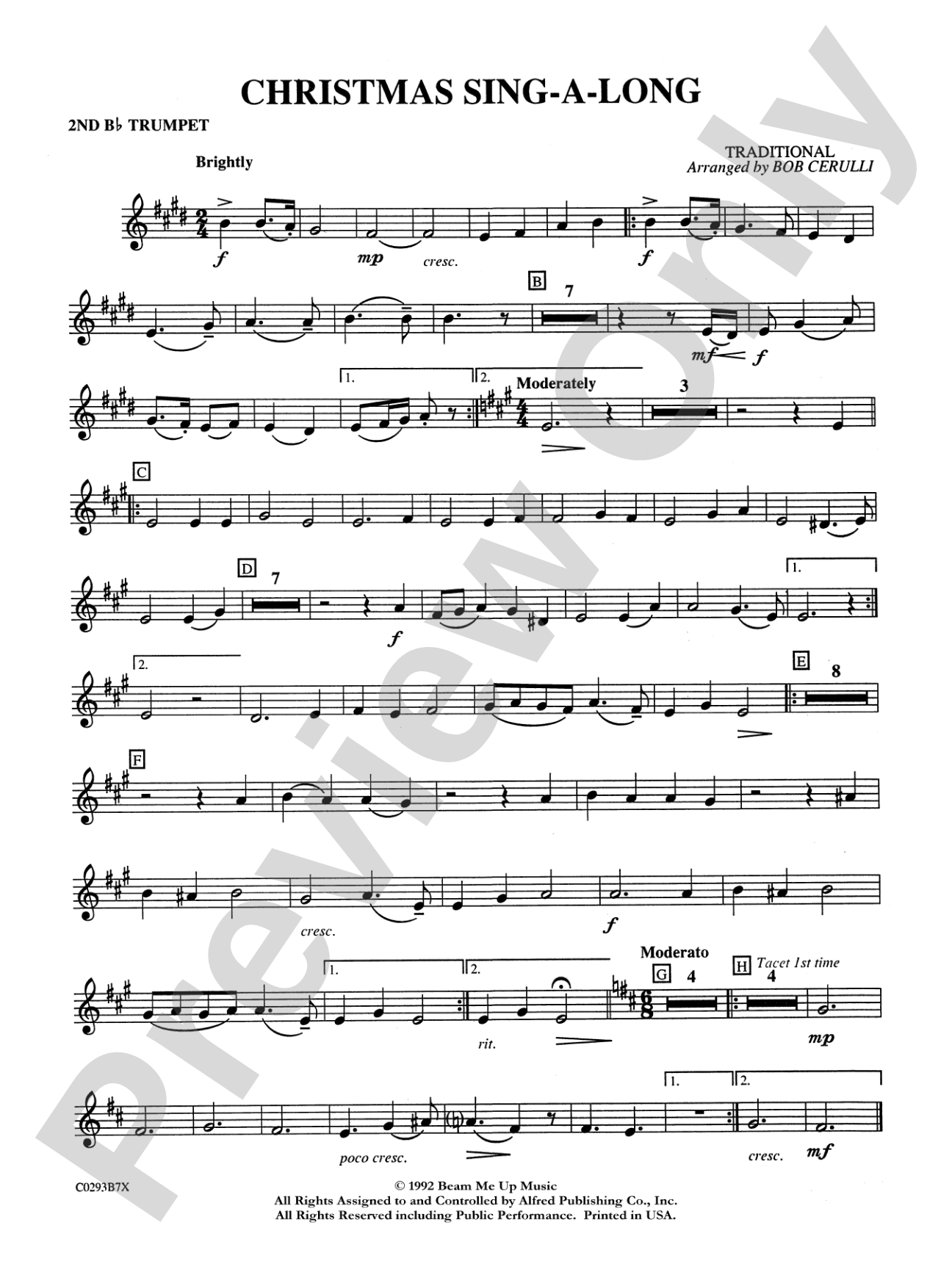 Christmas Sing-a-Long: 2nd B-flat Trumpet