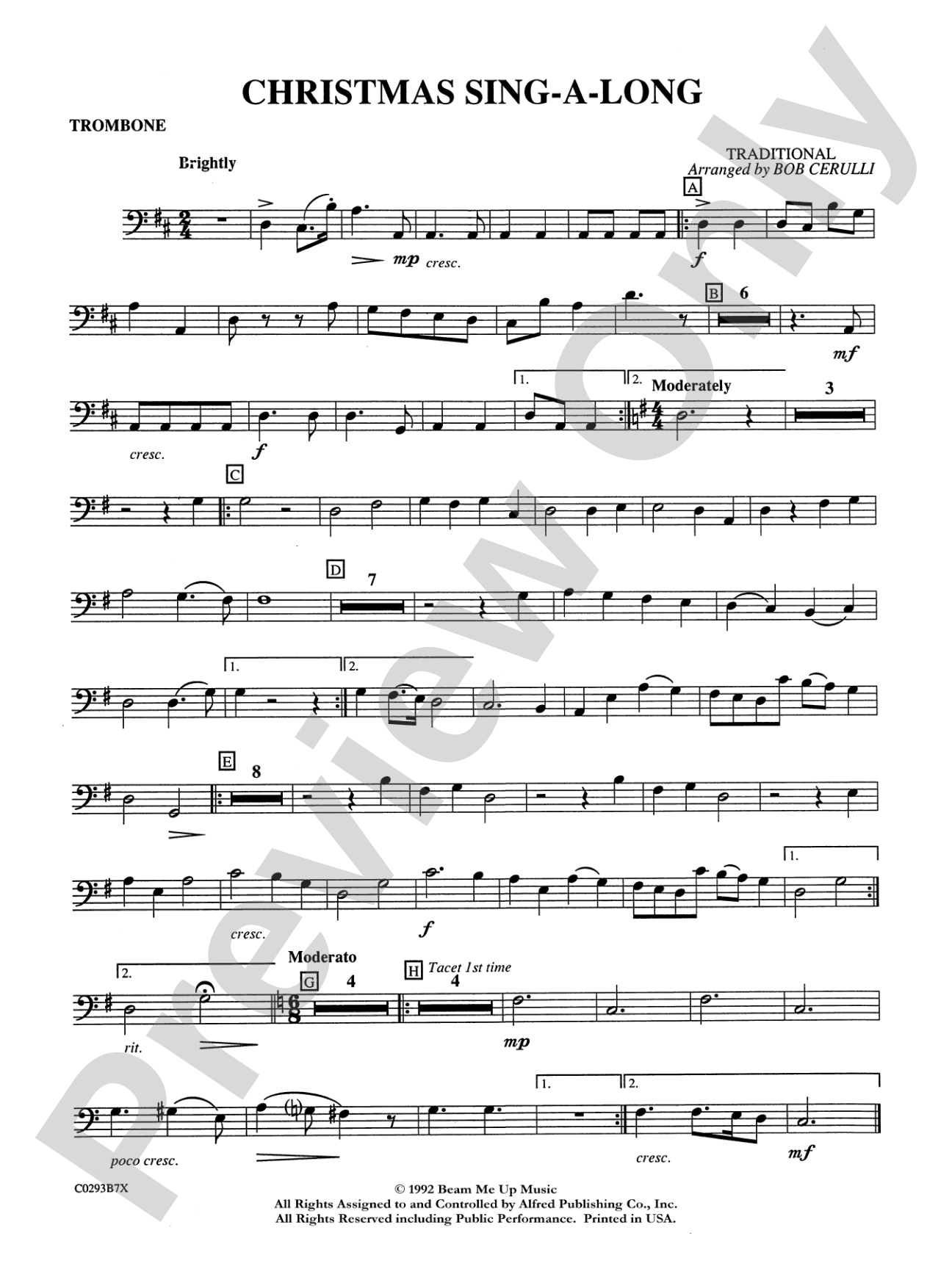 Christmas Sing-a-Long: 1st Trombone