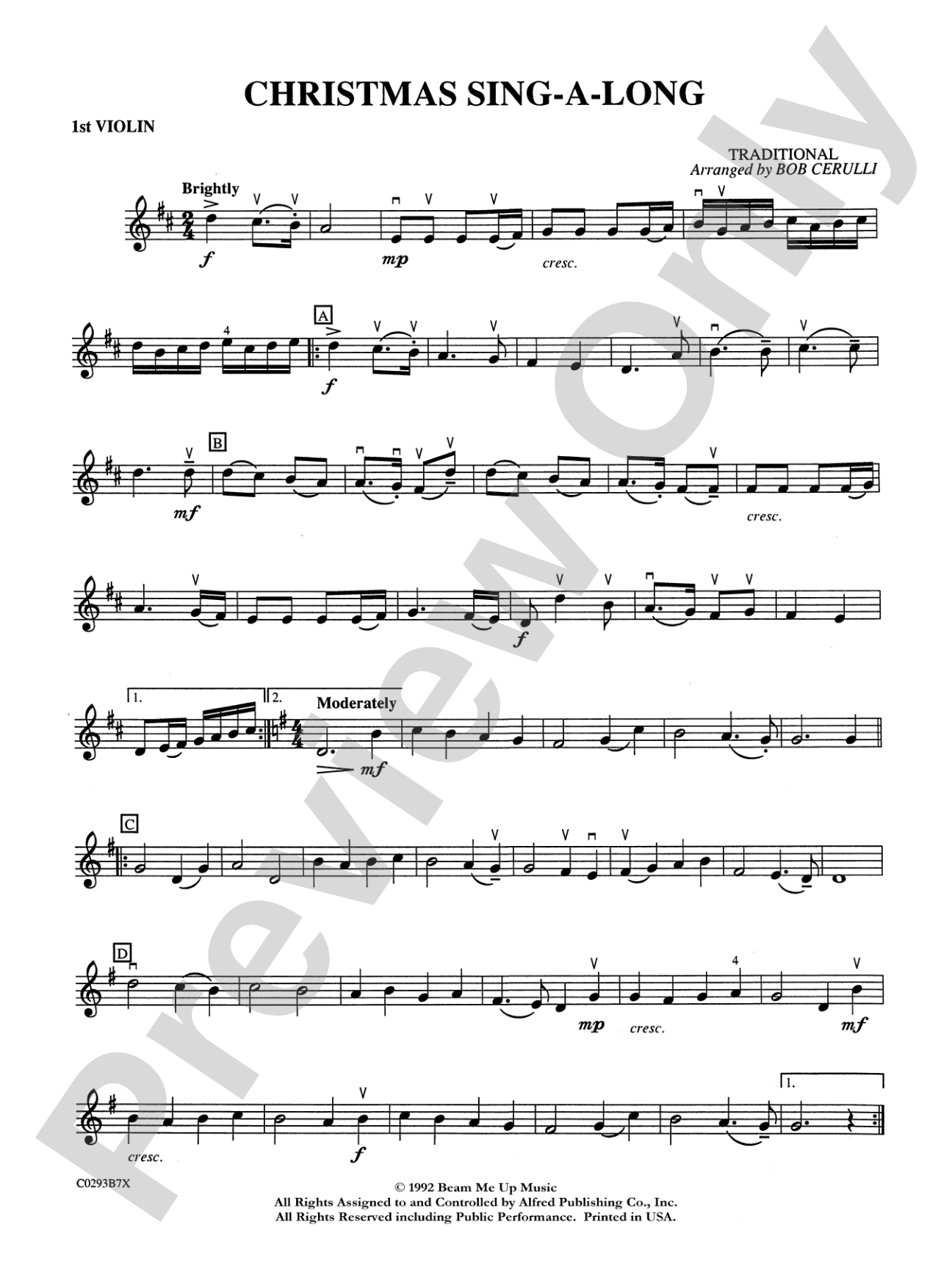 Christmas Sing-a-Long: 1st Violin