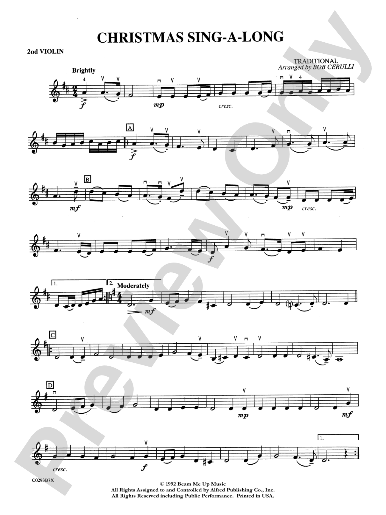 Christmas Sing-a-Long: 2nd Violin