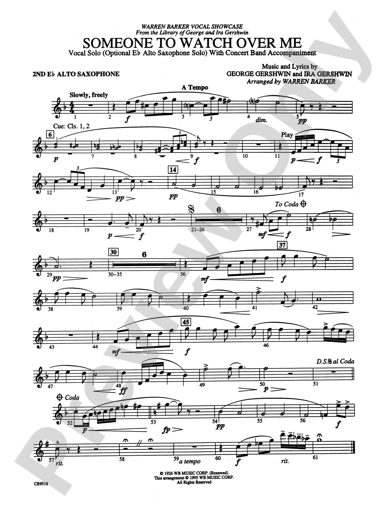 Someone to Watch Over Me: 2nd E-flat Alto Saxophone