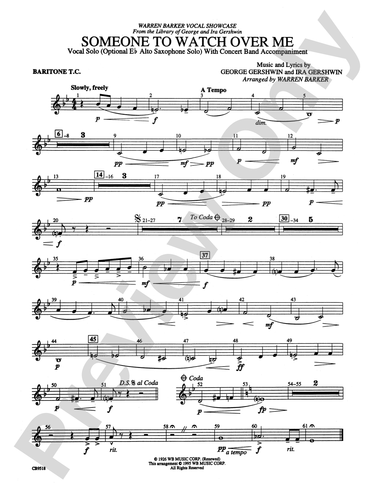 Someone to Watch Over Me: Baritone T.C.