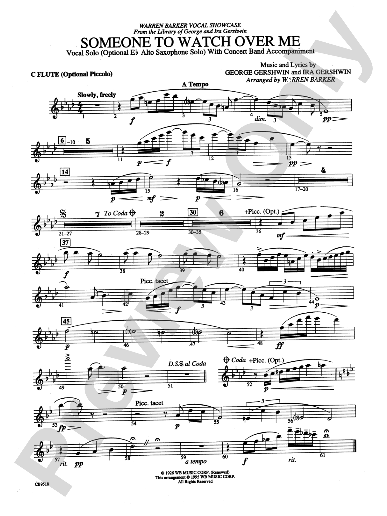 Someone to Watch Over Me: Flute