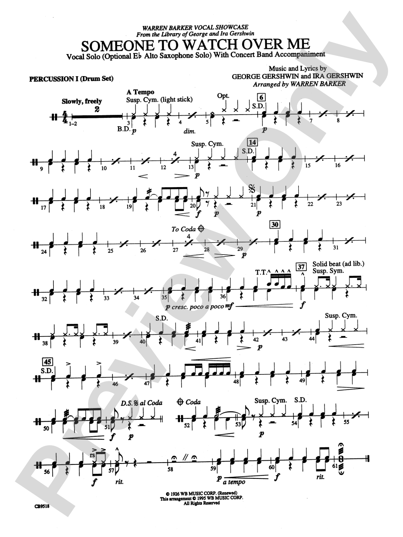 Someone to Watch Over Me: 1st Percussion