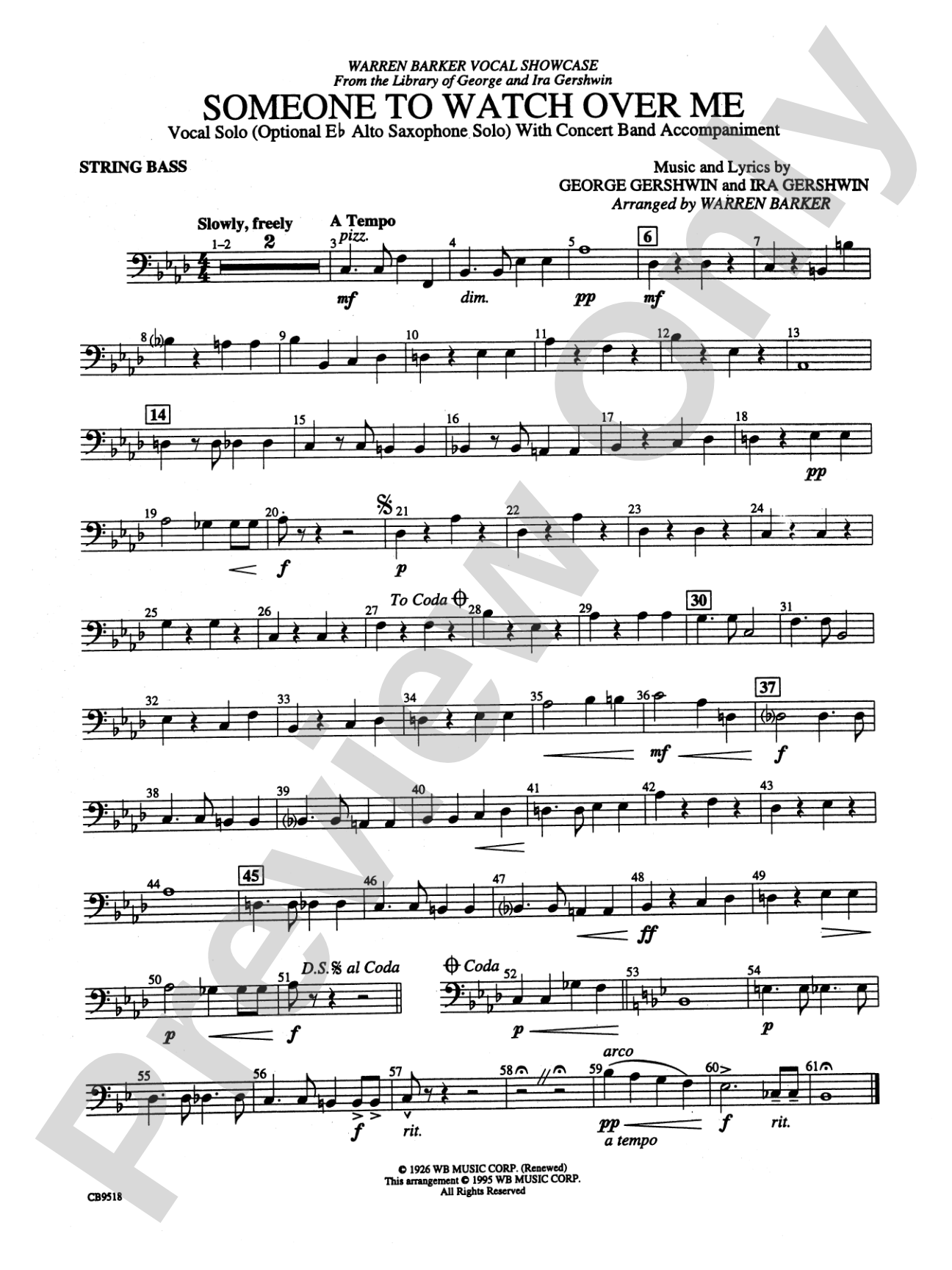 Someone to Watch Over Me: String Bass