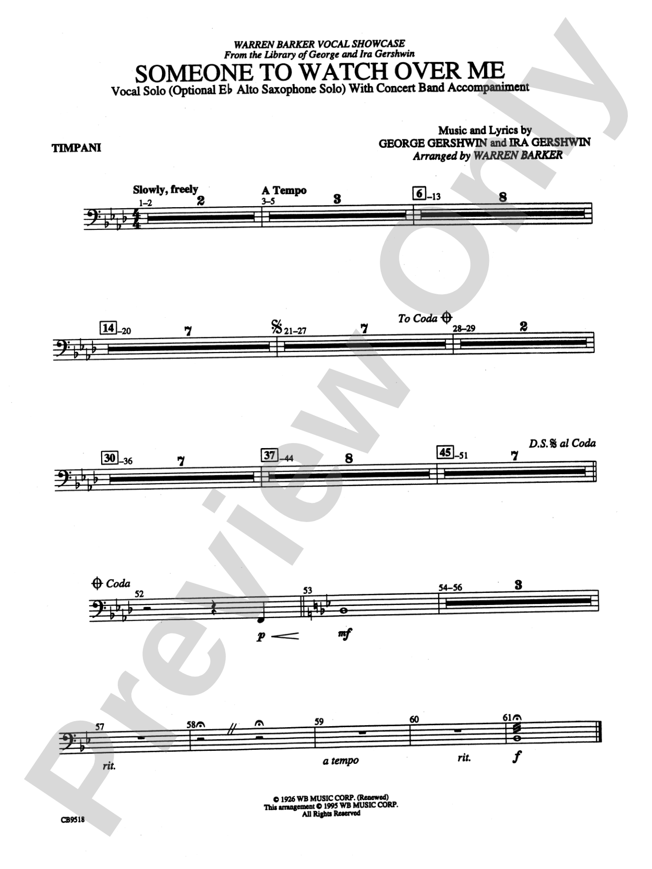 Someone to Watch Over Me: Timpani
