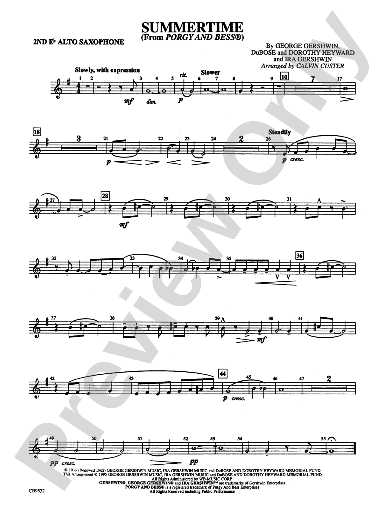 Summertime: 2nd E-flat Alto Saxophone