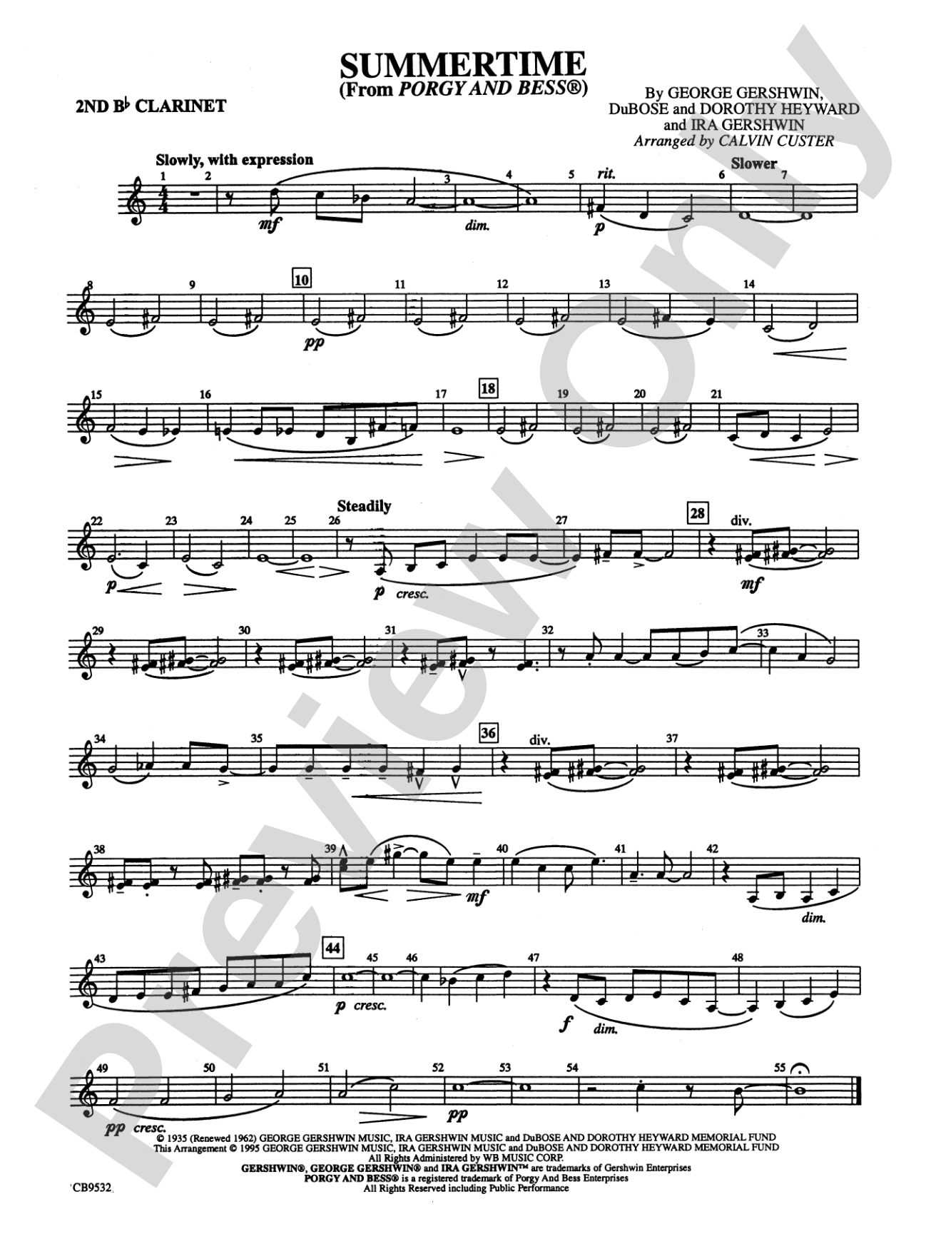Summertime: 2nd B-flat Clarinet