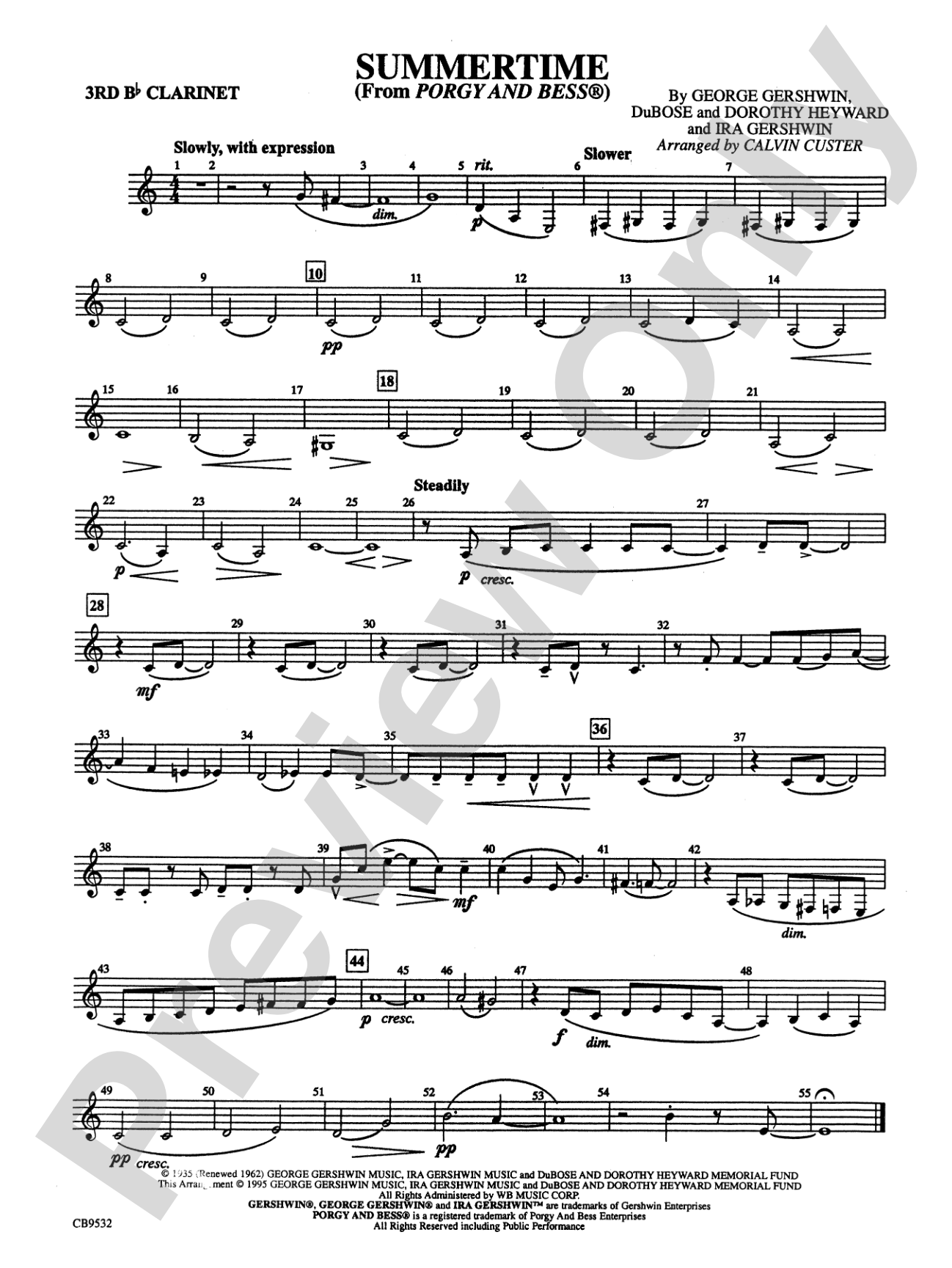 Summertime: 3rd B-flat Clarinet
