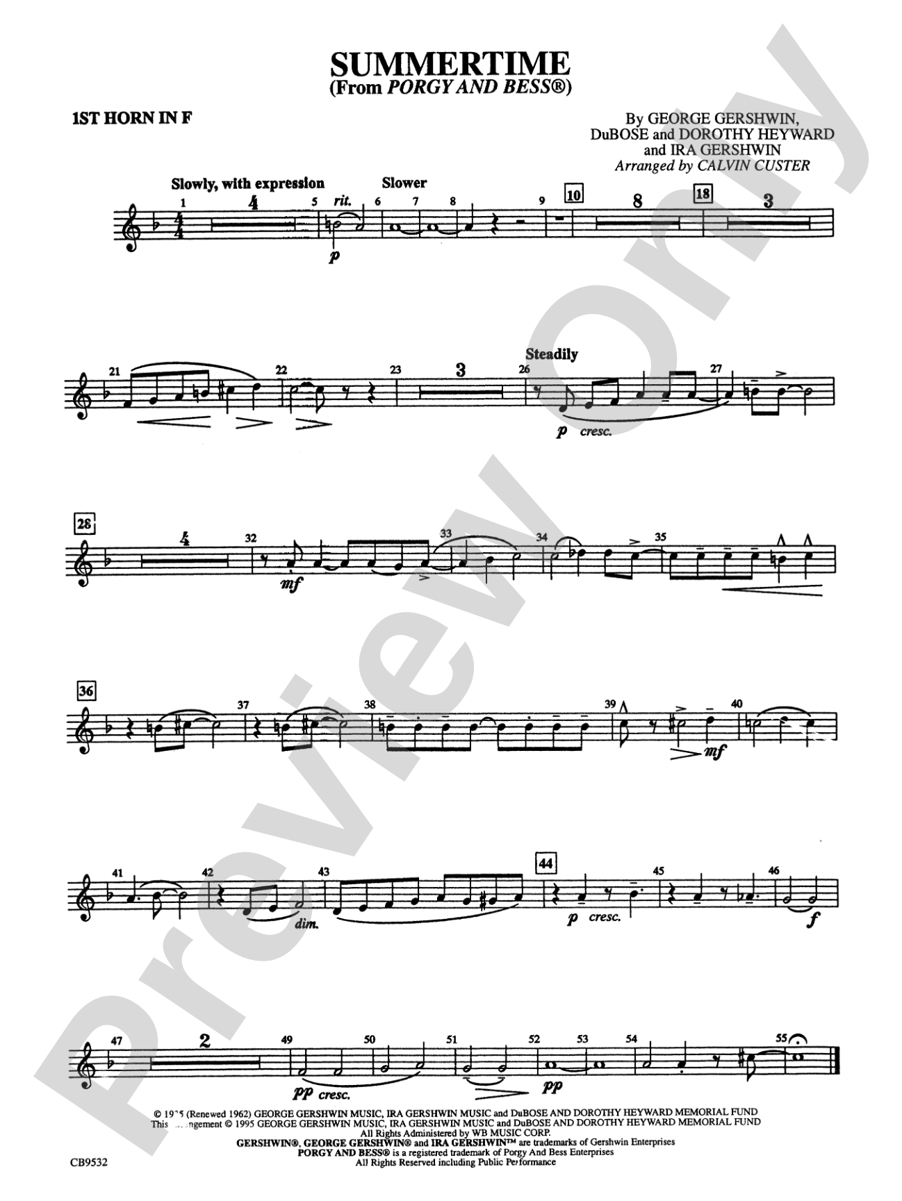 Summertime: 1st F Horn