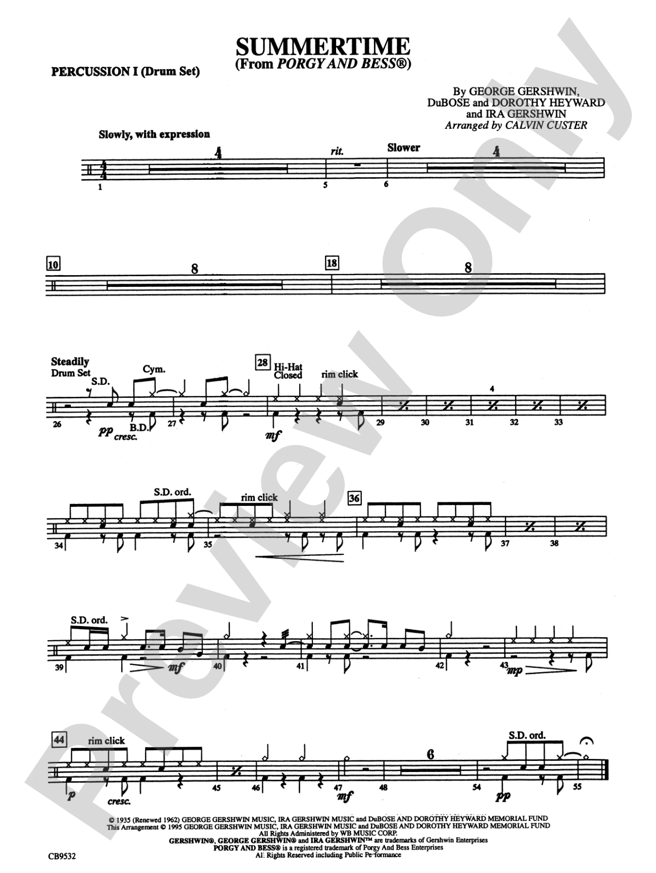 Summertime: 1st Percussion