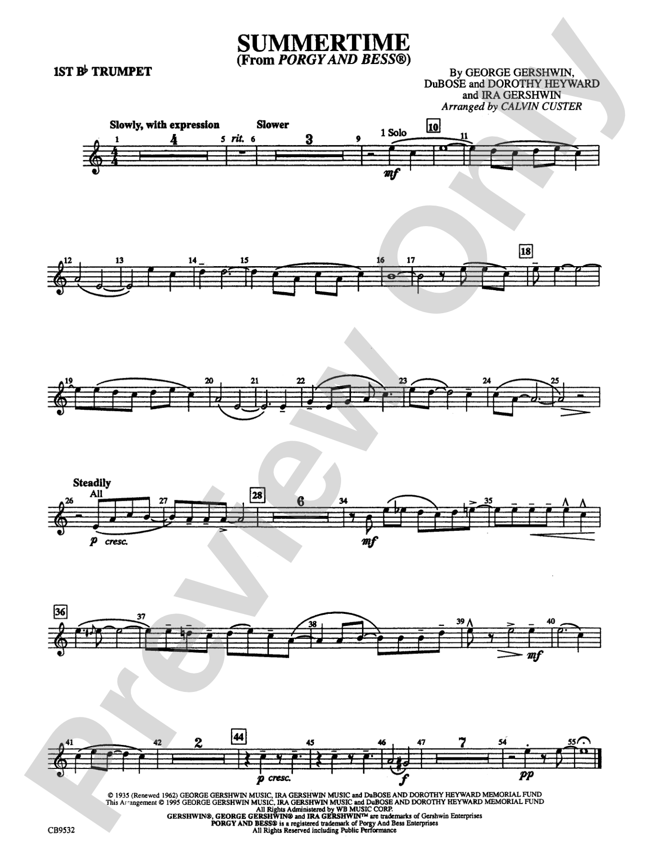 Summertime: 1st B-flat Trumpet