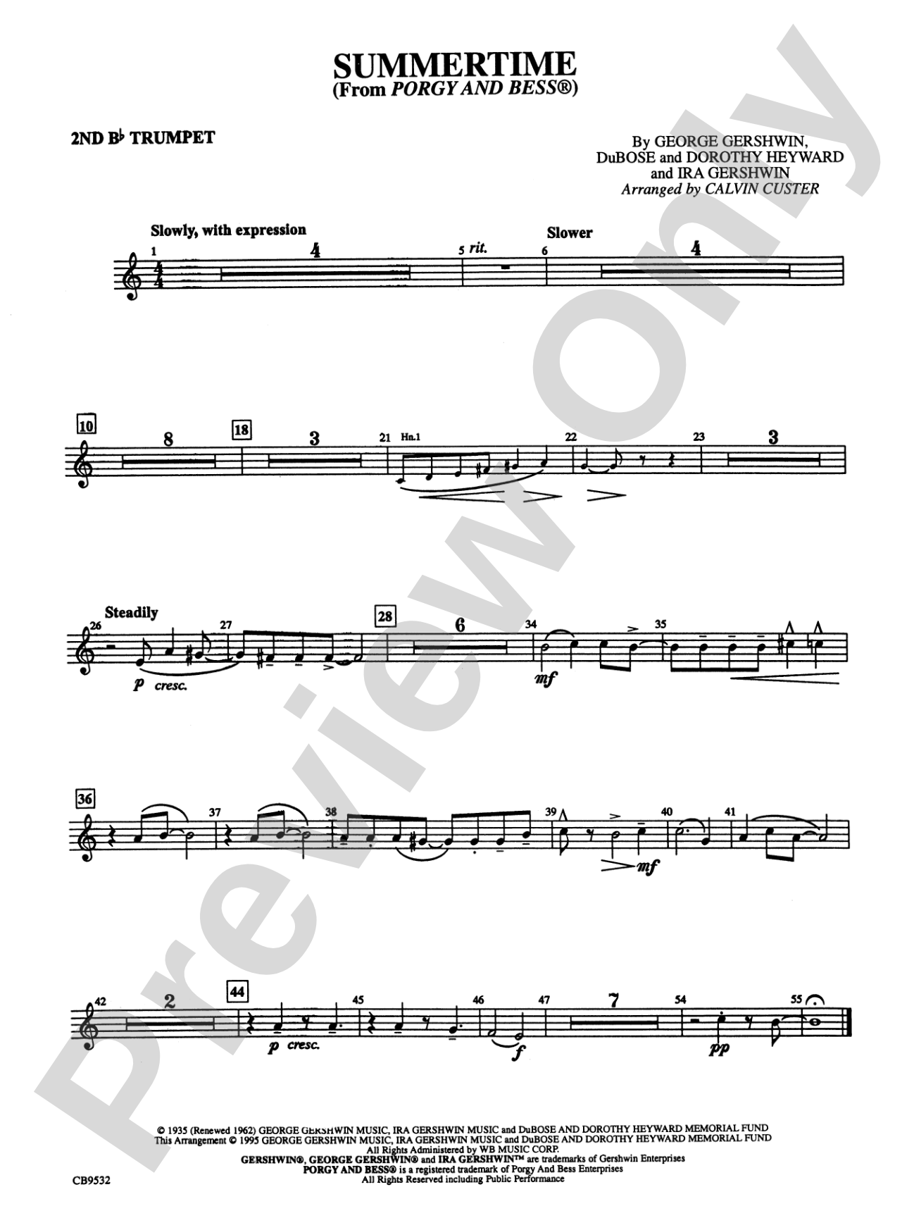 Summertime: 2nd B-flat Trumpet