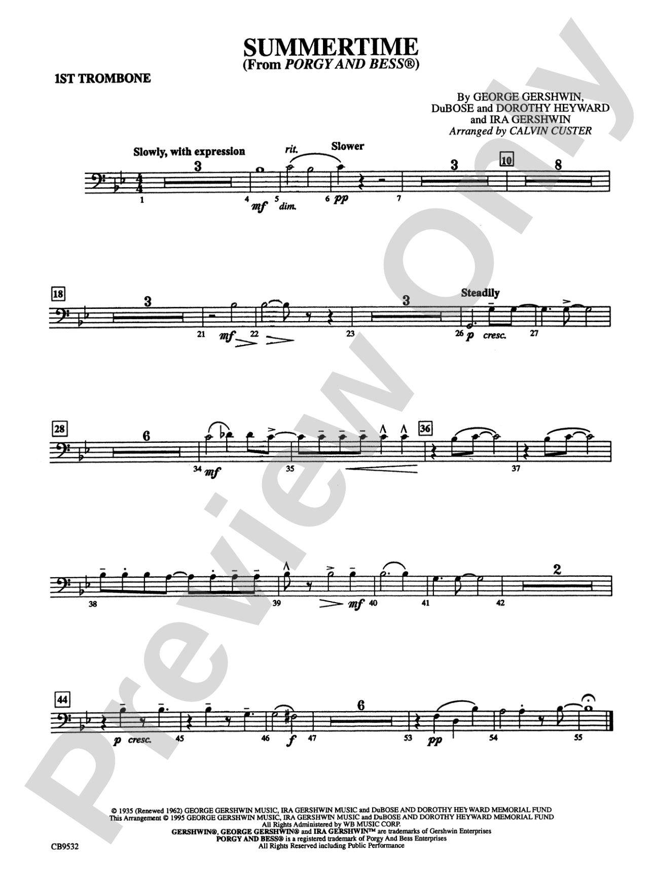 Summertime: 1st Trombone