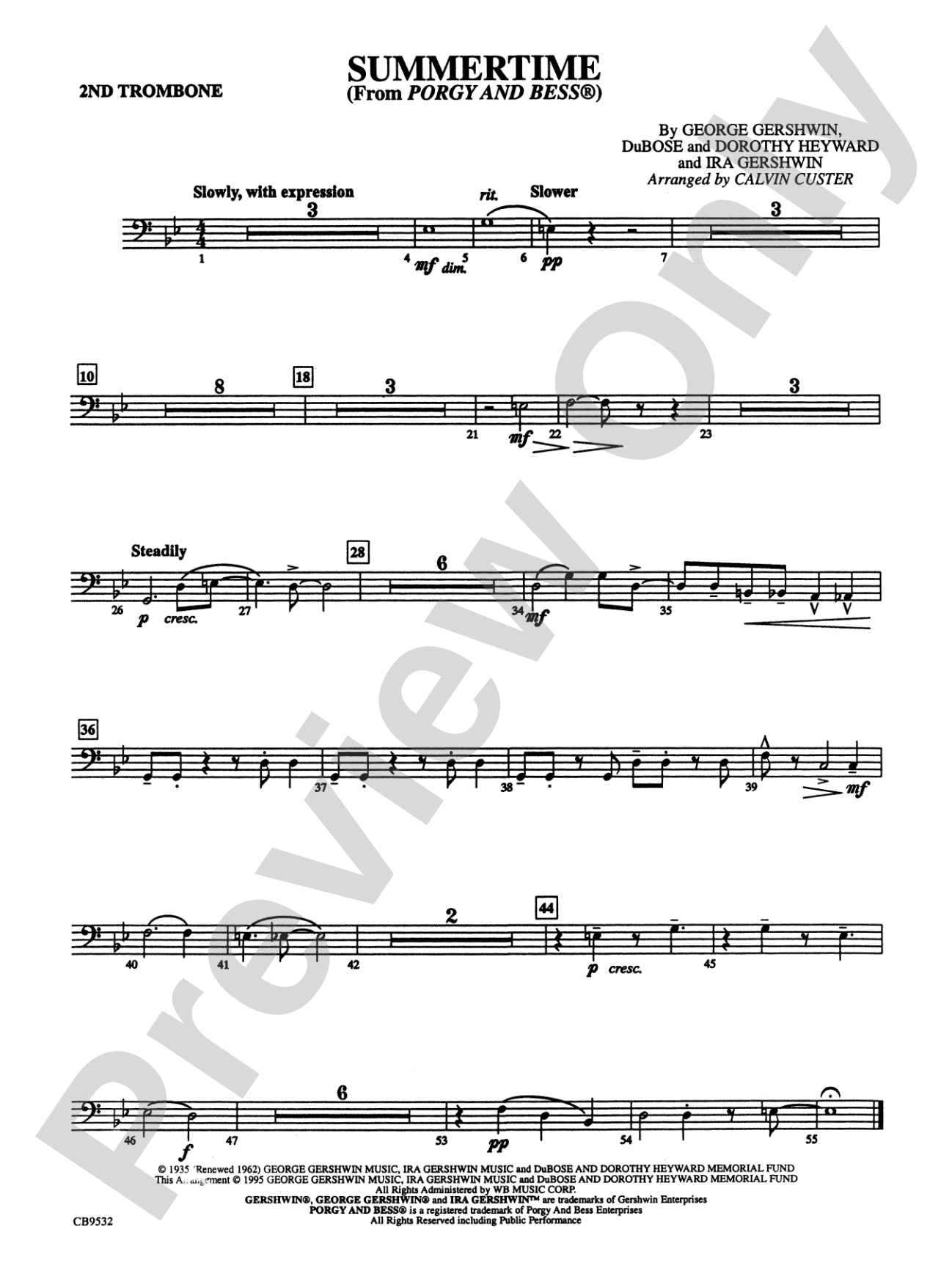 Summertime: 2nd Trombone