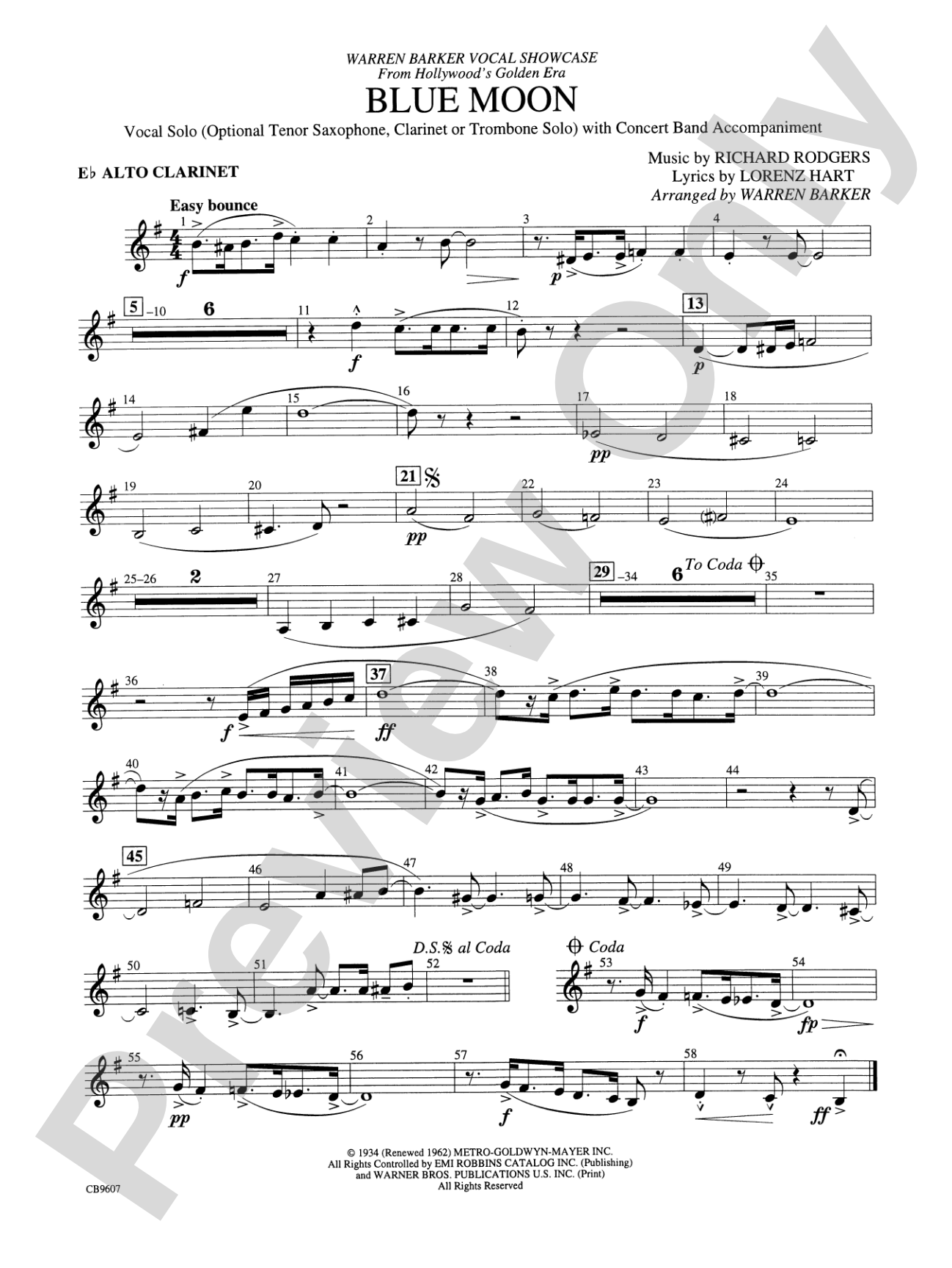 Blue Moon: E-flat Alto Clarinet