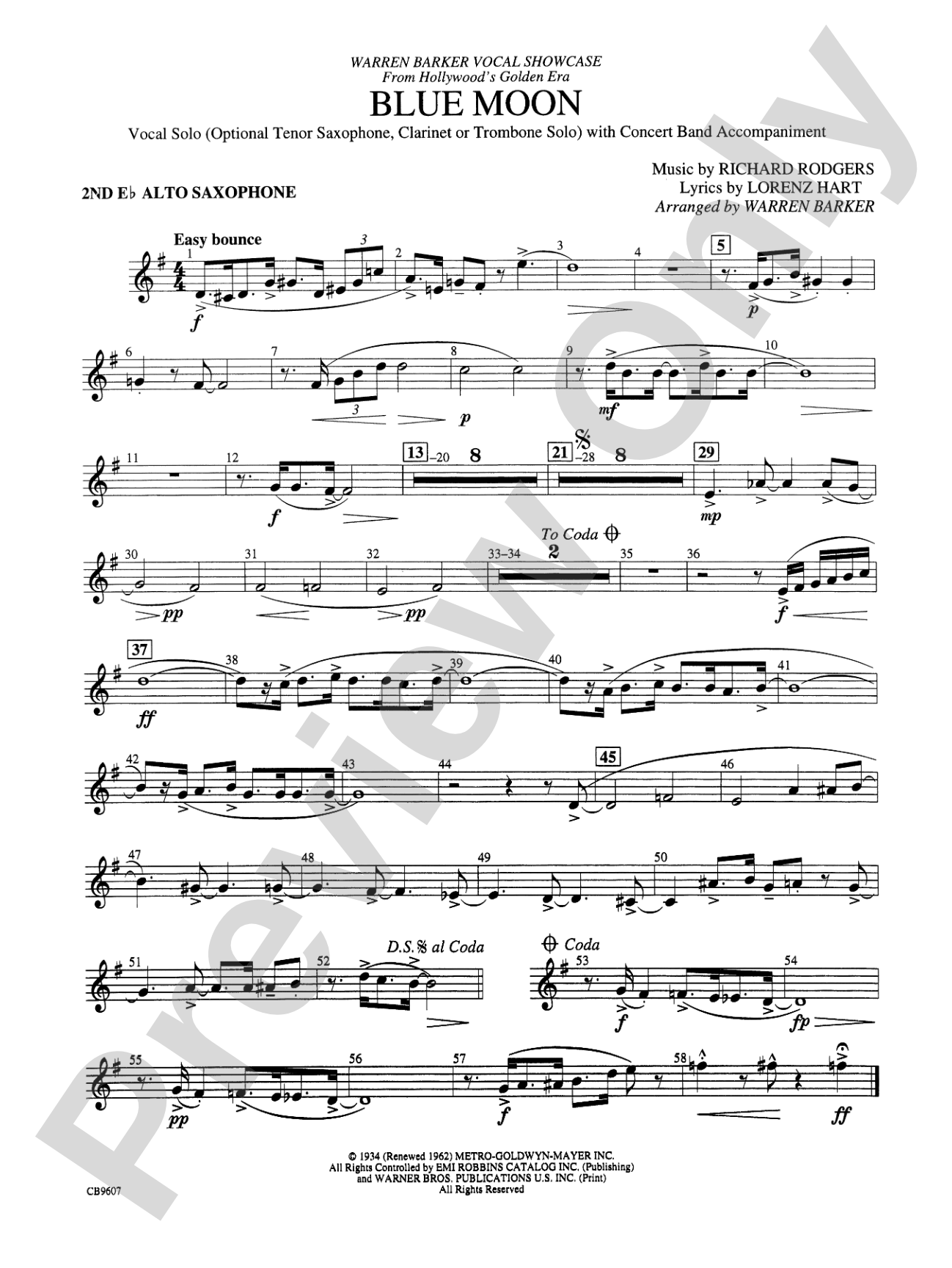 Blue Moon: 2nd E-flat Alto Saxophone