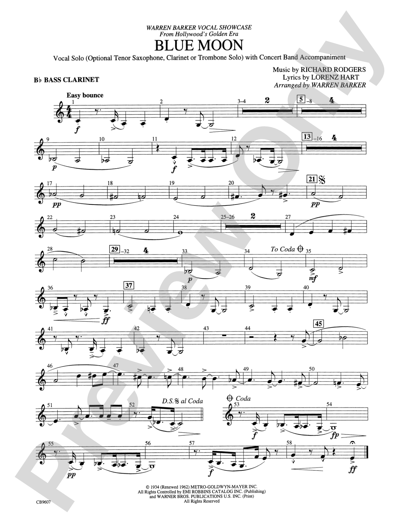 Blue Moon: B-flat Bass Clarinet