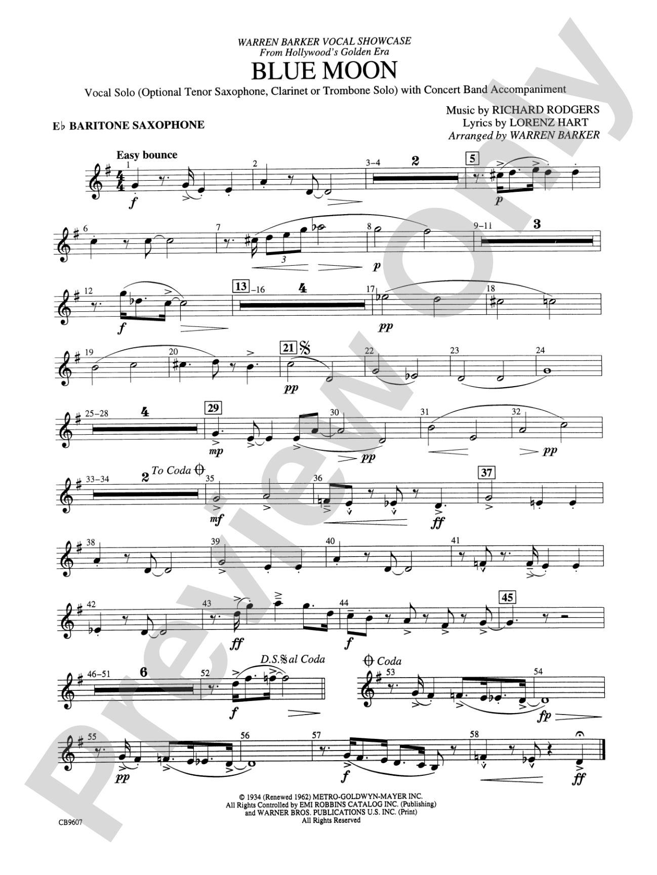 Blue Moon: E-flat Baritone Saxophone